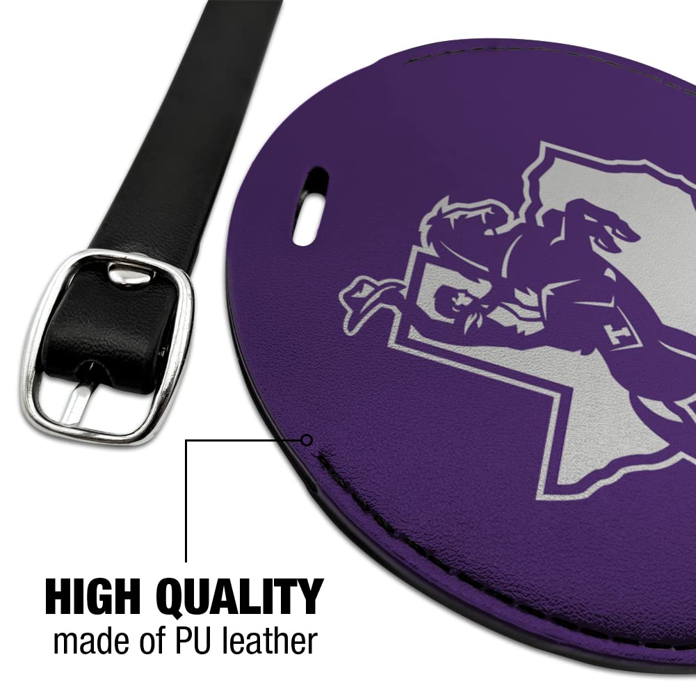 Tarleton State University Logo Leather Luggage Tag - Personalized Round ID Card Holder for Travel, Business & Campus Life