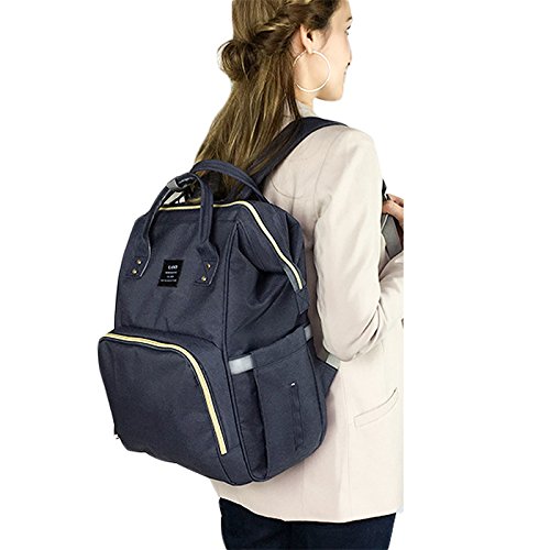 Ticent Waterproof Diaper Bag Backpack - Large Capacity Multi-Function Baby Travel Bag for Moms, Stylish & Durable Nappy Tote with Multiple Pockets (Dark Blue) - Perfect for Daycare, Travel & On-the-Go Parenting