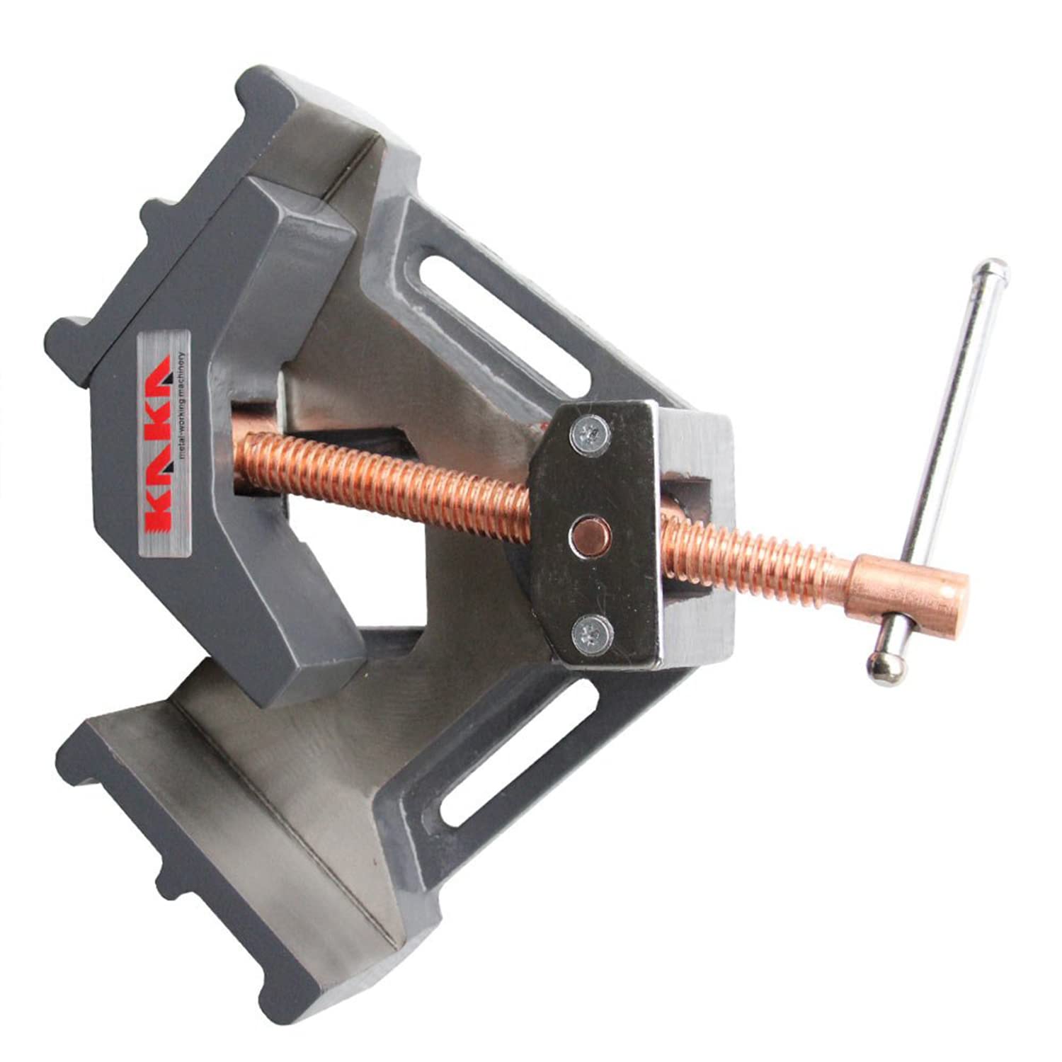 KAKA INDUSTRIAL AC-100 Heavy Duty 90 Degree Angle Clamp Vice - Solid Cast Iron Welding Clamp for Metalworking, Woodworking & DIY Projects - Perfect for Welding, Carpentry and Workshop Applications