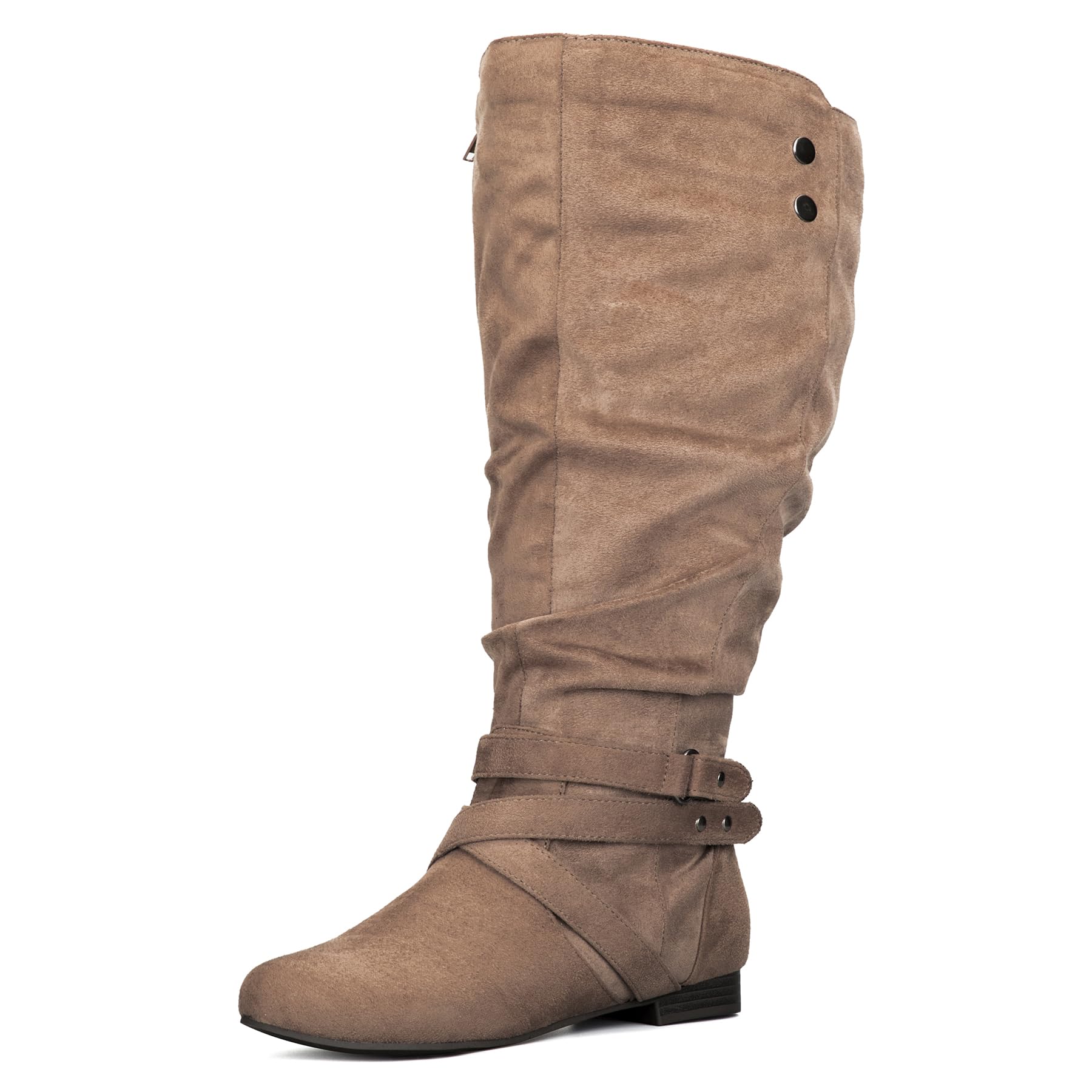 Mysoft Women's Wide & Extra Wide Calf Knee High Boots - Flat Heel Tall Boots with Side Zippers for Comfortable All-Day Wear | Perfect for Work, Winter & Casual Outfits