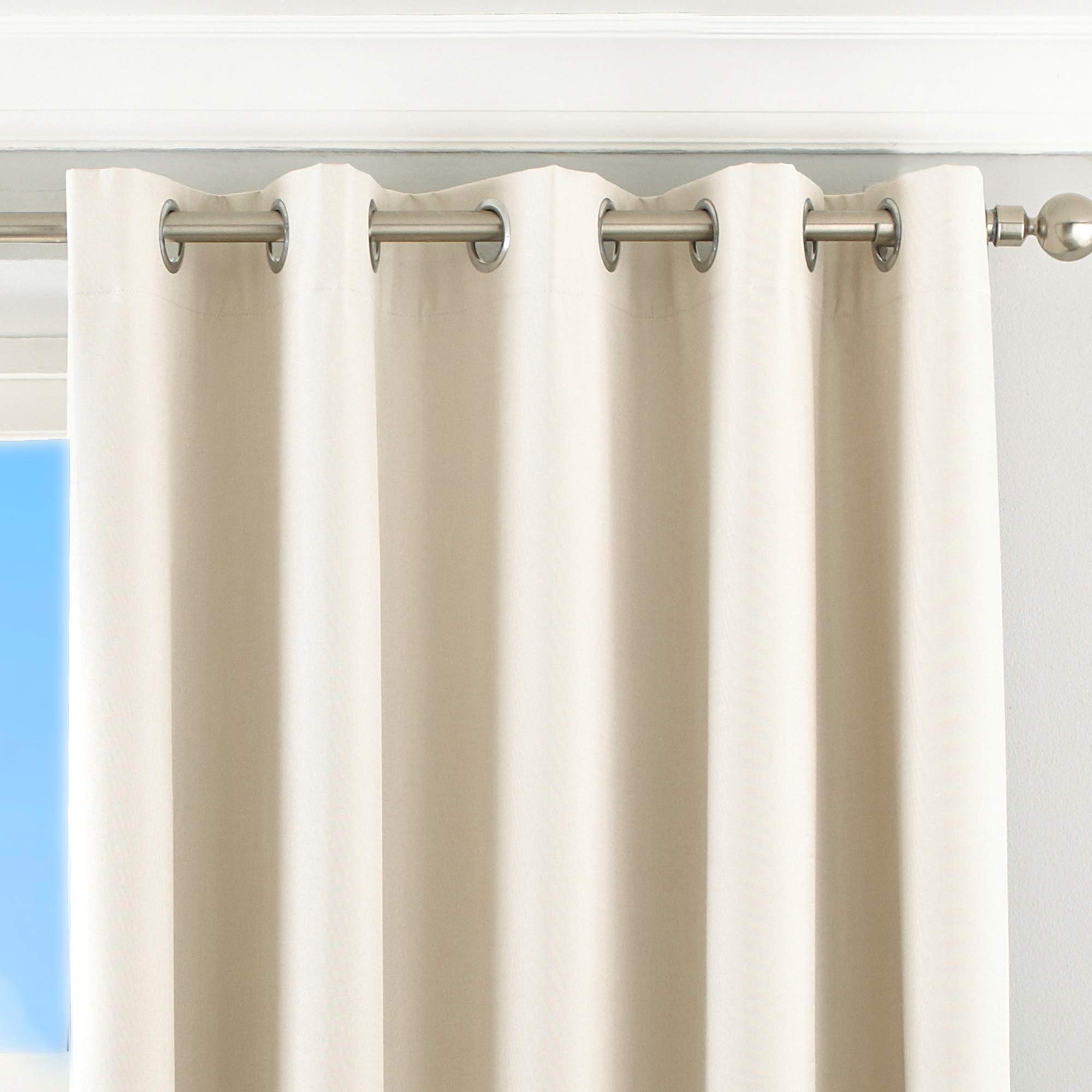 Eclipse Blackout Eyelet Curtains - Polyester Thermal Insulated Window Drapes - Ivory 46x72 Inches (117x183 cm) - Perfect for Bedroom, Living Room & Home Theater Light Blocking