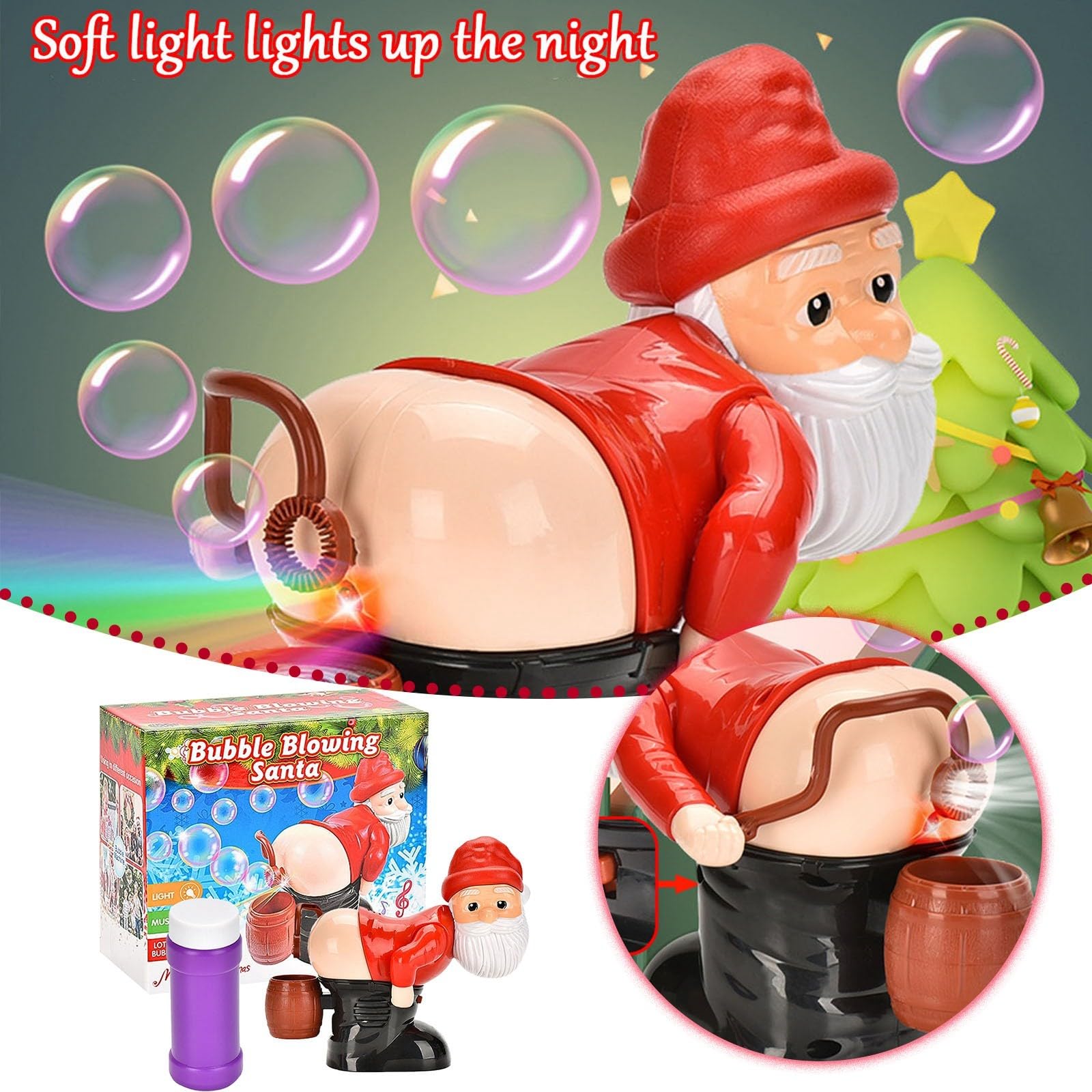 Automatic Bubble Machine with Santa Design - Fun Christmas Bubble Blower Toy for Kids & Adults - Indoor/Outdoor Party Entertainment - Perfect for Birthday Celebrations, Holiday Events & Backyard Play