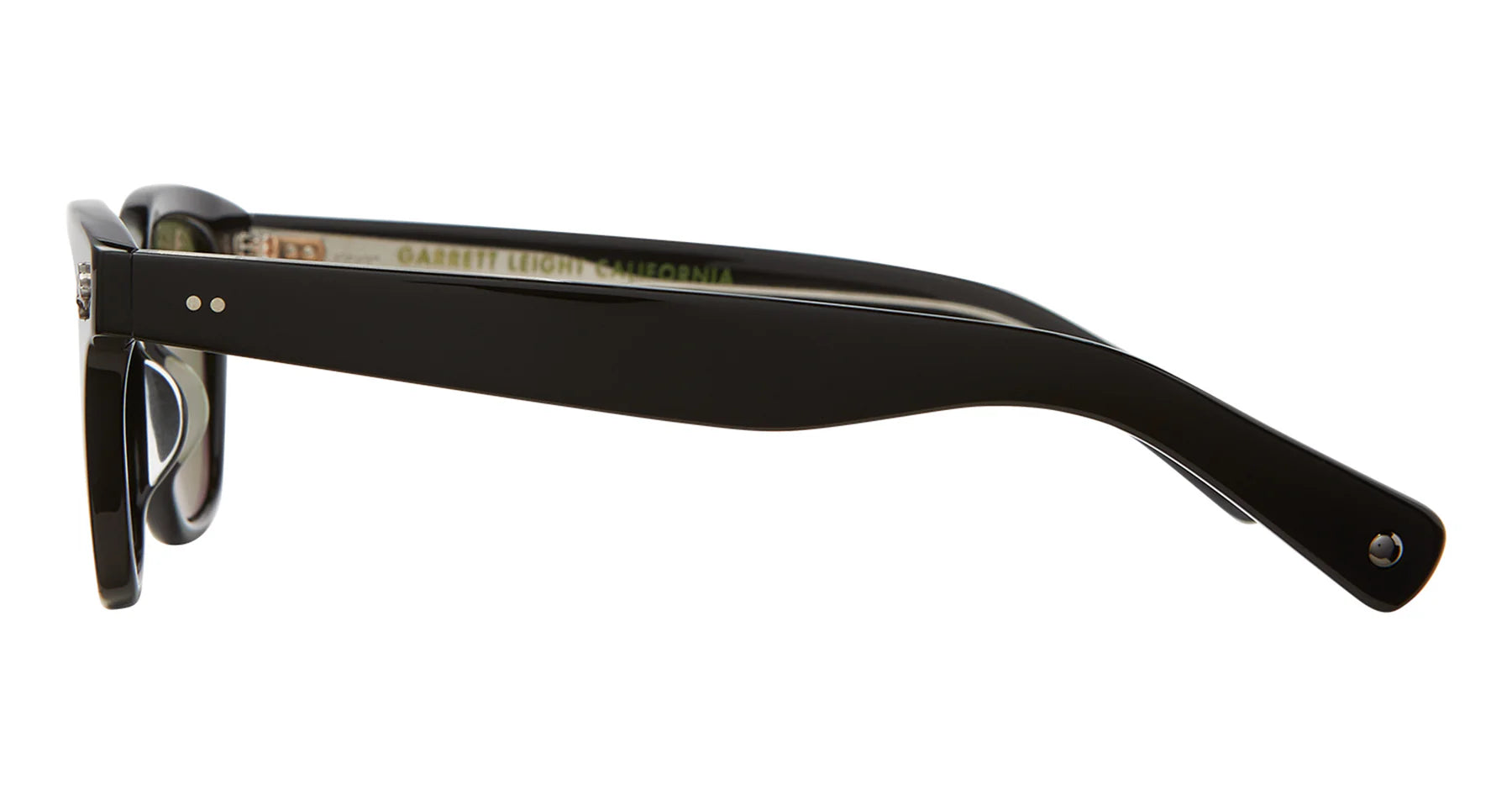 Garrett Leight Naples 2084 Black Green Sunglasses - Classic Aviator Style for Men & Women - Perfect for Outdoor Activities, Travel, and Fashion Accessories