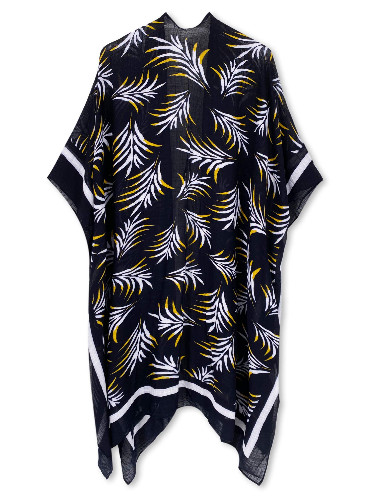 Bohemian Floral Print Women's Beach Cover Up Kimono Cardigan - Lightweight Swimsuit Cover Up for Pool, Beach & Summer Vacation