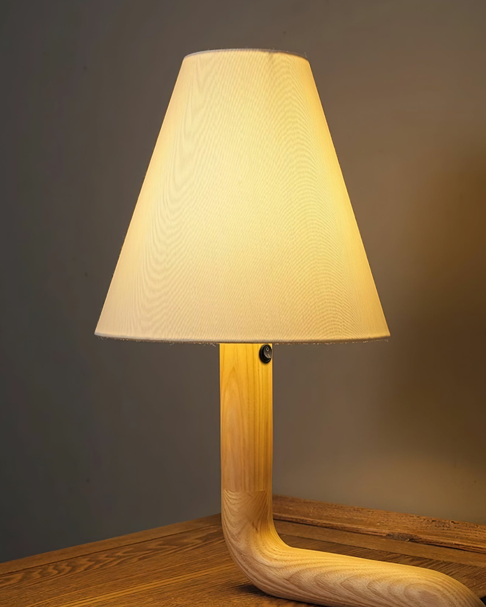 Handcrafted Bendable Wood Table Lamp - Adjustable Modern Desk Light for Home Office, Bedroom & Living Room Decor