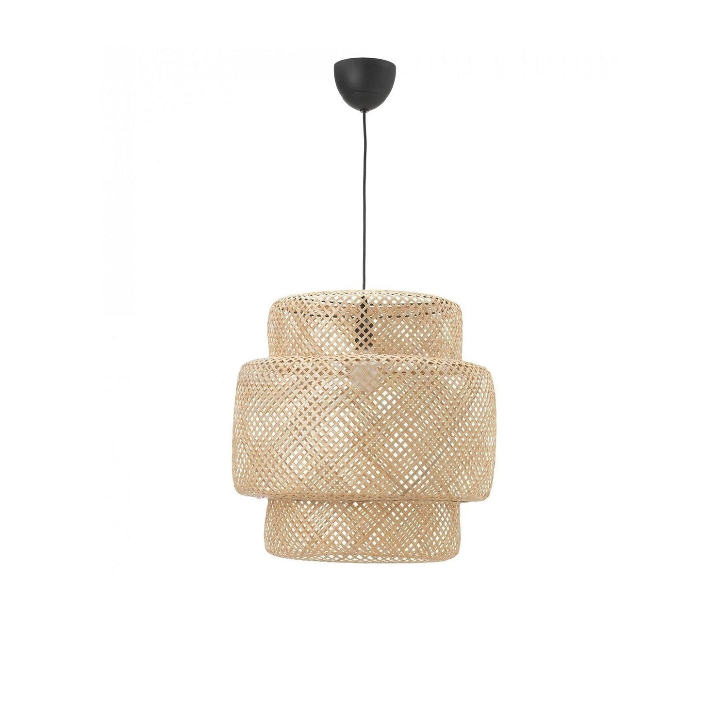 Modern Bamboo Pendant Light Fixture - Handwoven Natural Rattan Hanging Lamp for Kitchen Island, Dining Room & Bedroom Decor - Eco-Friendly Lighting Solution