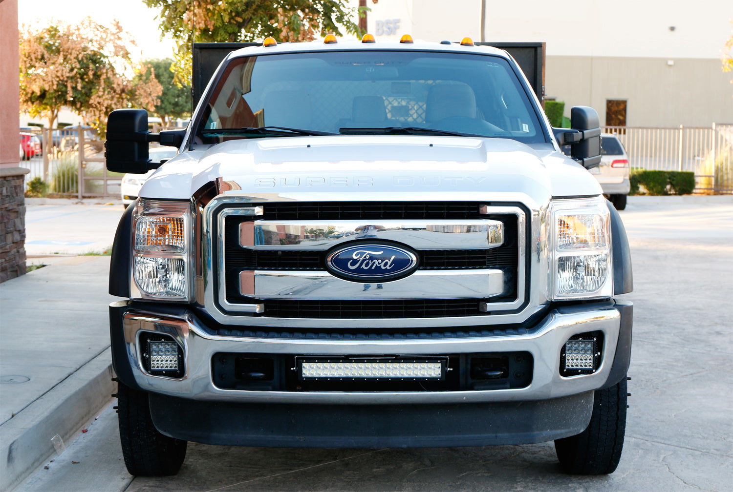 120W 20-Inch LED Light Bar with Lower Bumper Bracket & Wiring Kit - Compatible with 2011-2016 Ford F250/F350 Super Duty - Off-Road Lighting for Trucks, Jeeps & ATVs