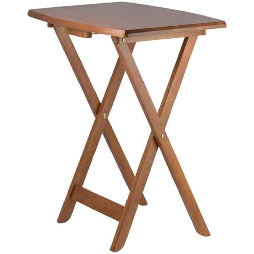 Portable Foldable Wooden Snack Table - Lightweight Teak Finish Multipurpose Tray for Laptop, Dining, and Work | Space-Saving Design for Home Office, Bedroom, Living Room & Outdoor Use | Perfect as Laptop Stand, Side Table, or Breakfast Tray in Small Spaces
