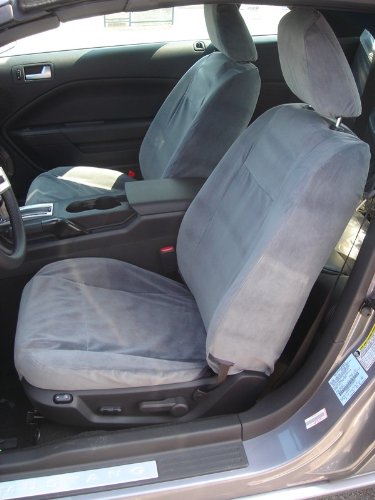 Premium Durafit Seat Covers for 2005-2009 Ford Mustang - Exact Fit Gray Velour Car Seat Protectors | Perfect for Daily Commuting & Road Trips
