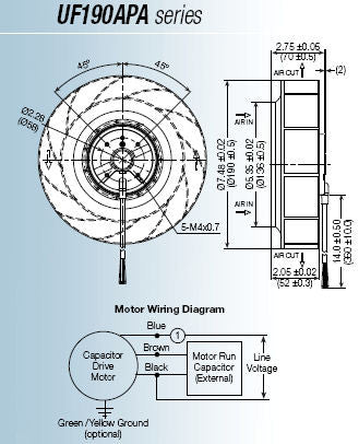 High-Performance Mechatronics Motorized Impellers UF190APA Series - Ideal for Industrial Automation, Robotics, and Fluid Control Systems