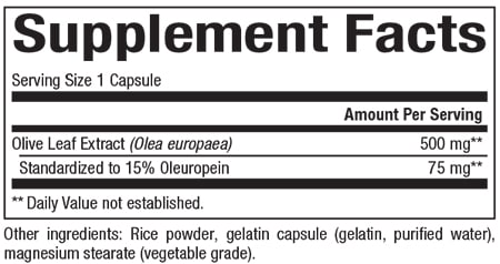 HerbalFactors® Olive Leaf Extract 500mg - Immune Support Supplement for Adults - Antioxidant & Heart Health Benefits - Use Daily for Wellness & Vitality