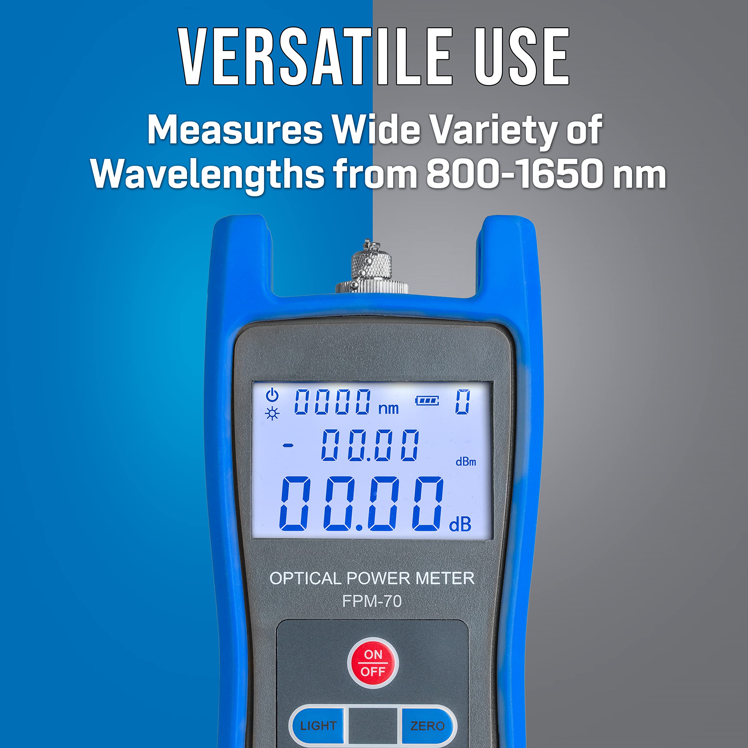 Jonard Tools FPM-70 Fiber Optic Power Meter (-70 to +6 dBm) with FC/SC/LC Adapters | High-Precision Optical Testing for Telecom, Data Centers & Network Maintenance