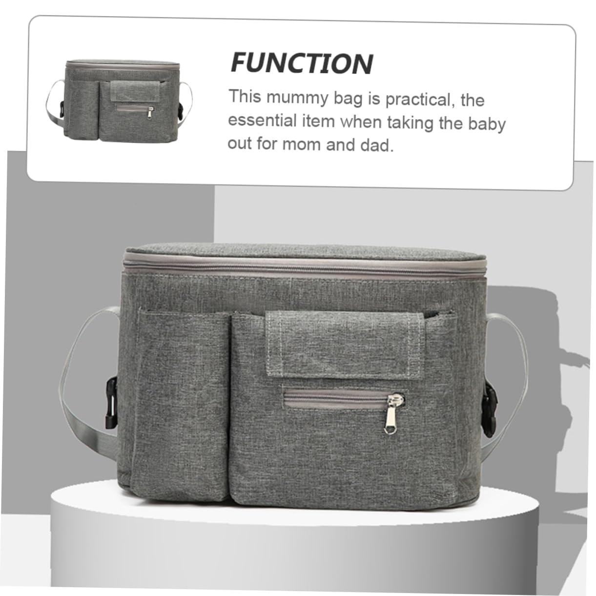 Totority Baby Stroller Organizer - Hanging Diaper Bag with Front Bottle Holder & Tissue Compartment for Baby Supplies | Perfect for Strollers, Car Seats & Travel Accessories