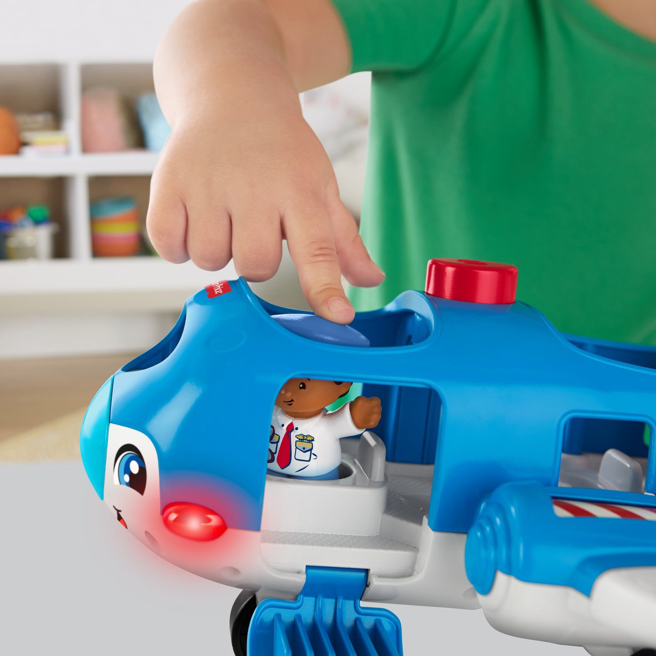 Fisher-Price Little People Airplane Toy with Lights, Music & 2 Figures - Interactive Pretend Play Airplane for Toddlers | Travel Toy for Kids, Perfect for Home & Airplane Role Play