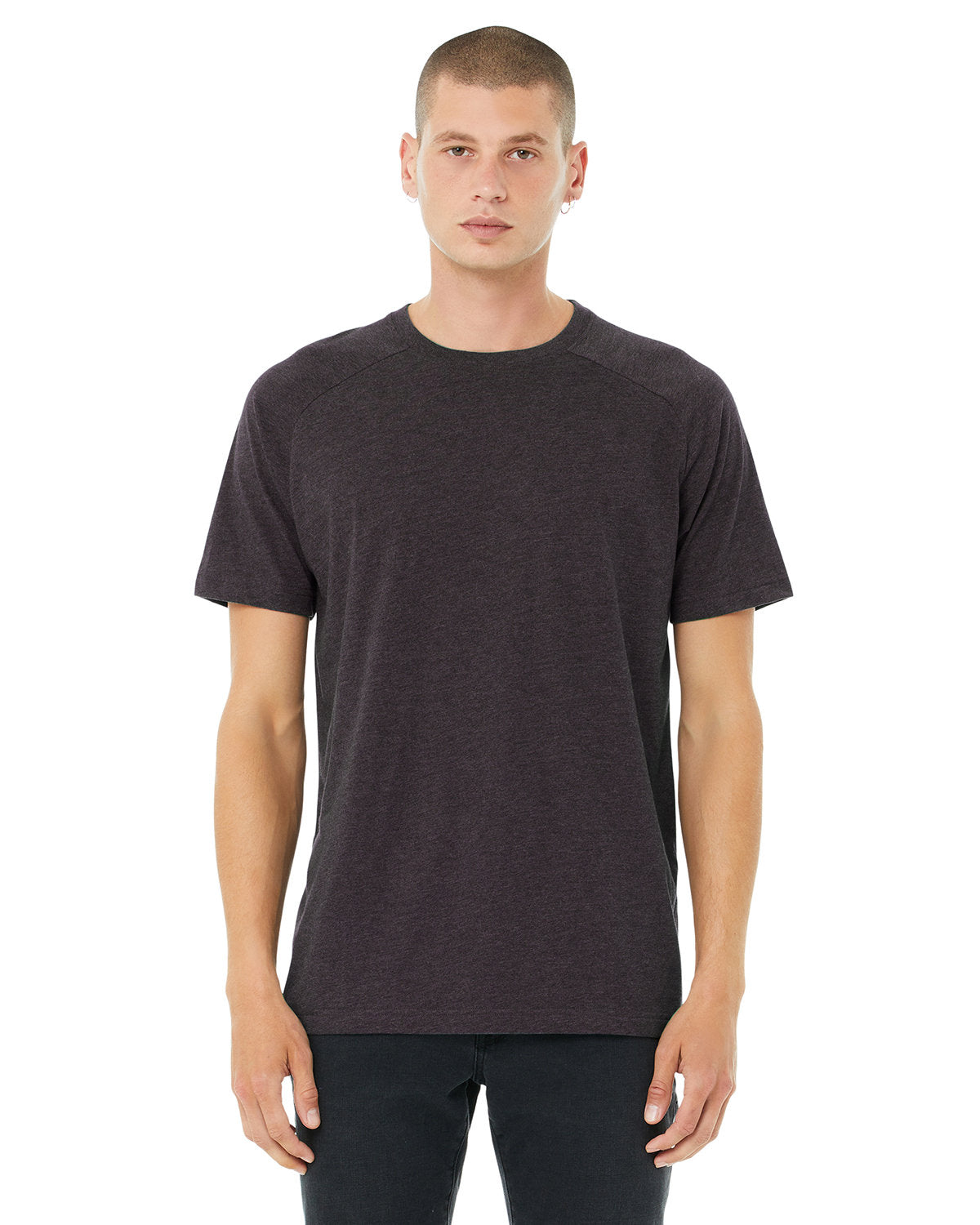 Bella + Canvas 3201 Men's Heather CVC Raglan T-Shirt | Soft Comfortable Crew Neck Tee for Casual Wear, Gym & Everyday Outfits