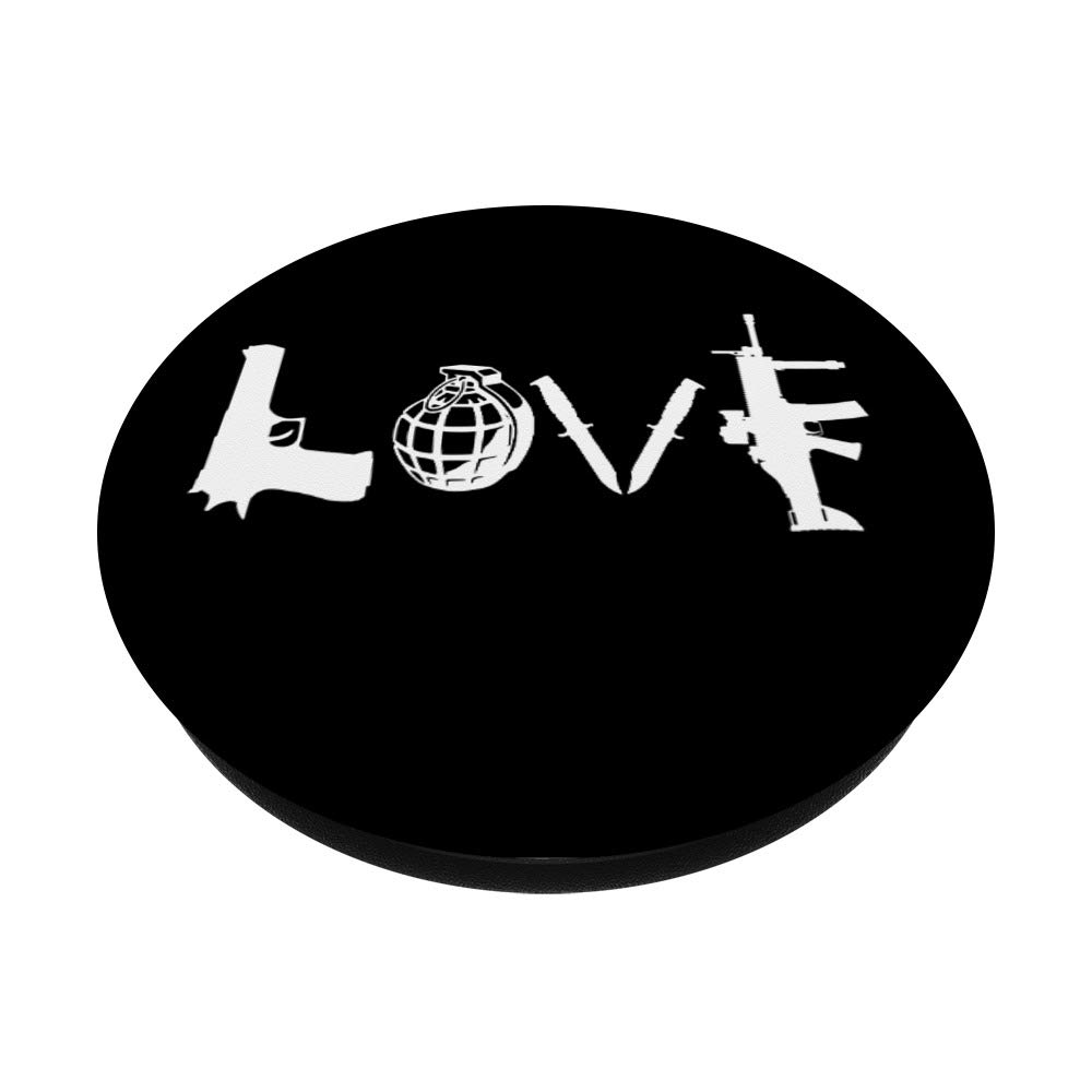 PopSockets PopGrip: Swappable Phone Grip for Guns & Grenades Lovers - Perfect for Tactical Enthusiasts & Military-Themed Phone Accessories | Use for Secure Phone Handling During Outdoor Adventures & Gaming