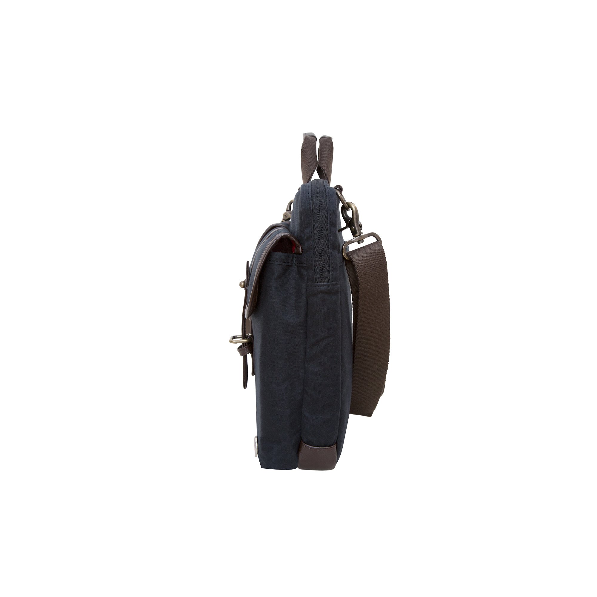Token Bags Waxed Canvas 15 Inch Laptop Messenger Bag - Waterproof & Durable (Black/Dark Brown) - Perfect for Work, Travel & College Commute