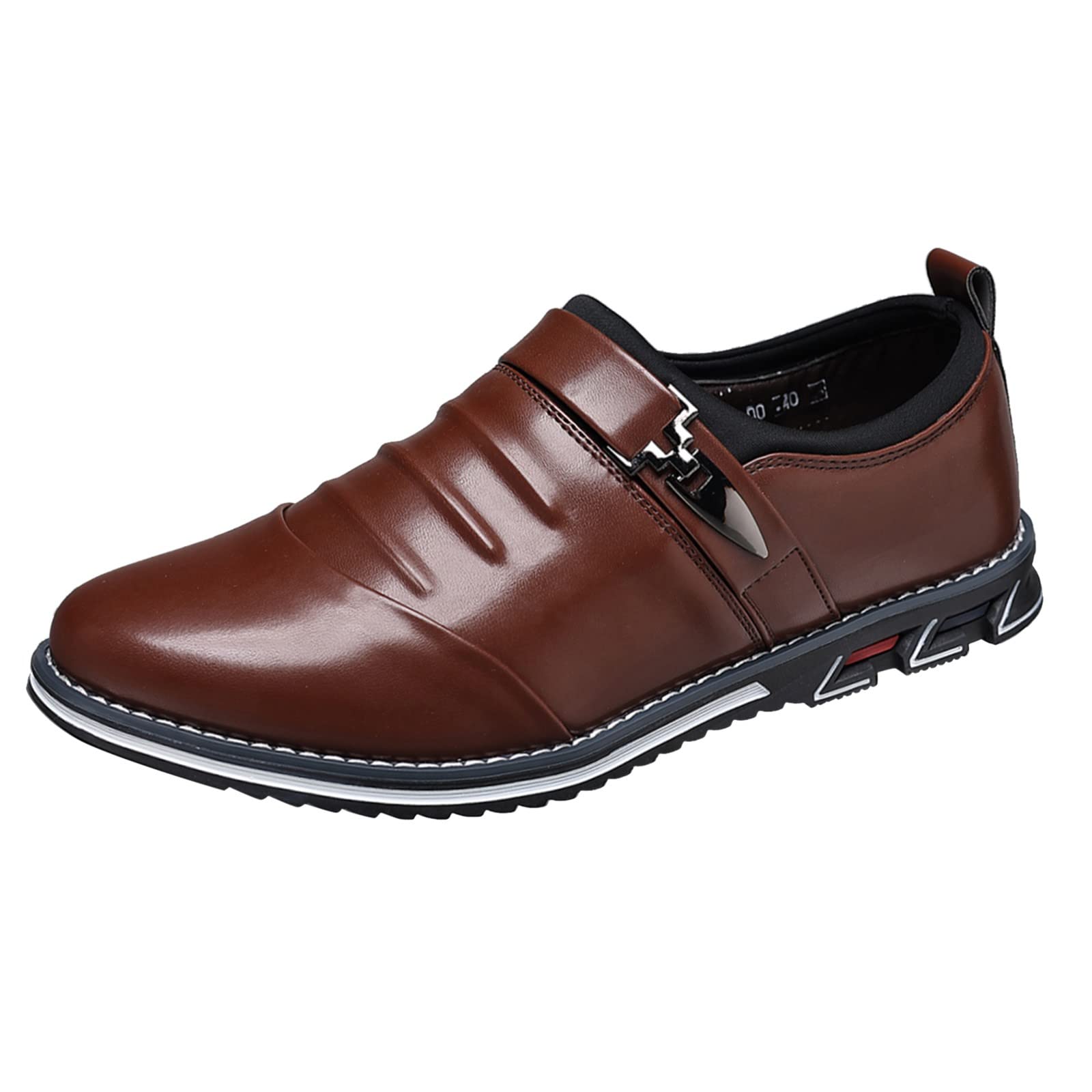 Men's Breathable Comfortable Business Casual Leather Shoes - Snake Print Lace Up Dress Shoes for Office, Wedding & Formal Events