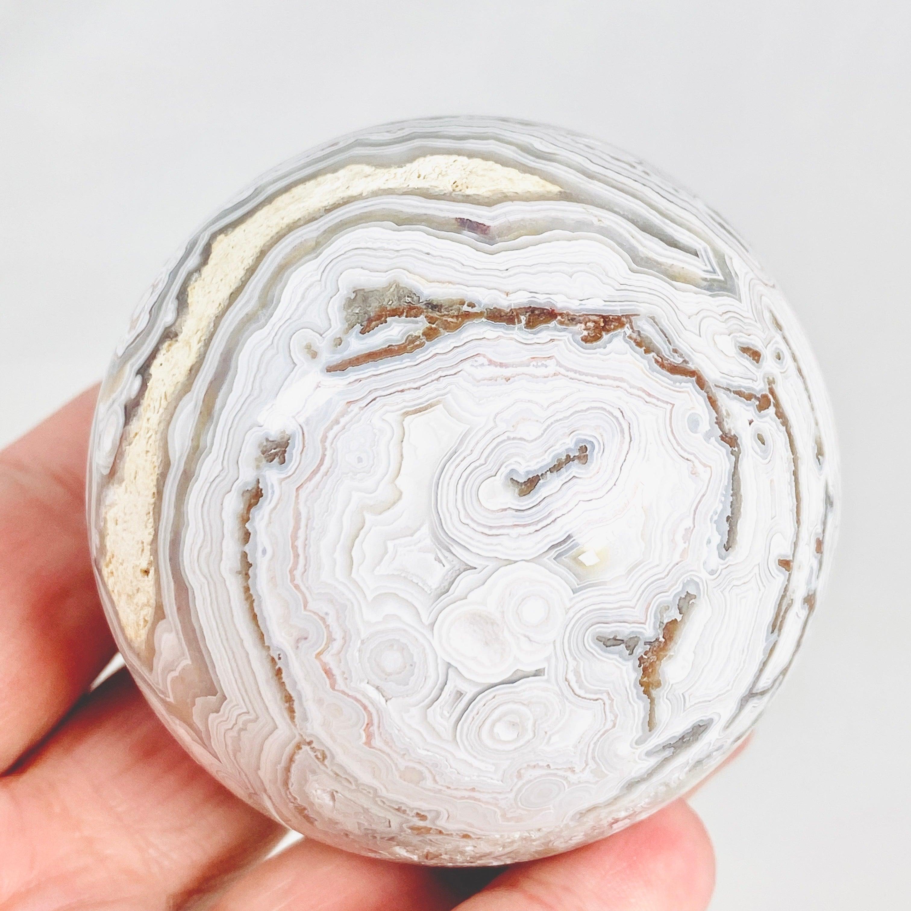Natural Mexican Crazy Lace Agate Sphere - Handcrafted Stone Decor MAS 05 - Perfect for Home Decor, Meditation & Crystal Healing Collection