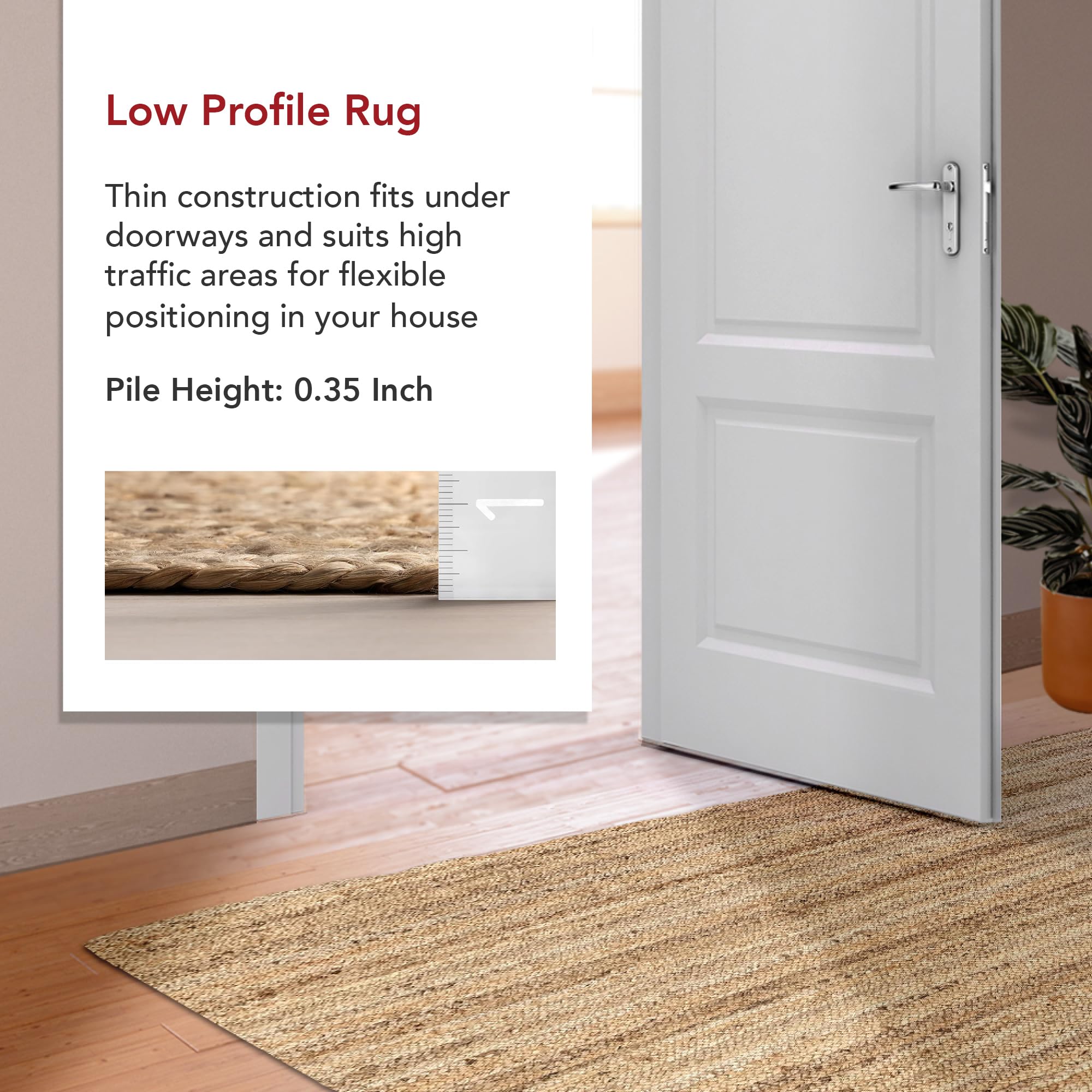 nuLOOM 8' Round Rigo Jute Hand Woven Natural Fiber Area Rug - Farmhouse Solid Design for Bedroom, Living Room, Dining Room, Hallway, Office, Kitchen & Entryway - Perfect for Boho, Coastal & Rustic Home Decor
