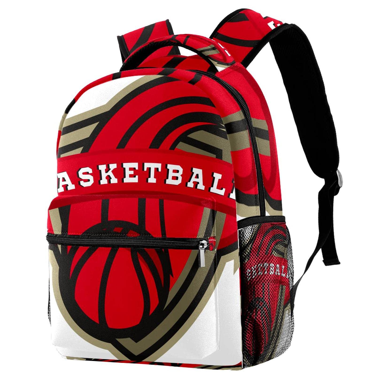 Basketball Logo Backpack - Durable School Backpack for Students, College & Travel - Water-Resistant Shoulder Bag with Multiple Pockets - Perfect for Sports, Gym & Daily Commute