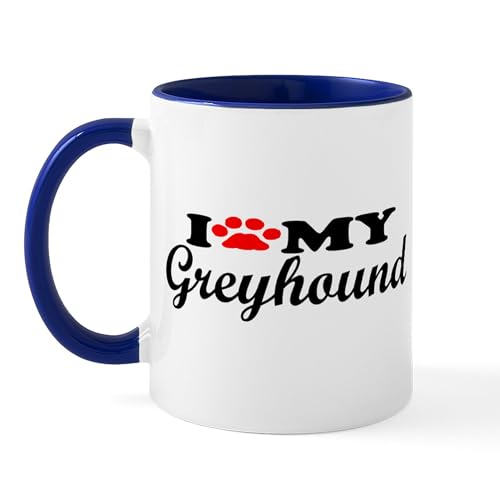 White/Navy Inside - Greyhound I Love My Mug