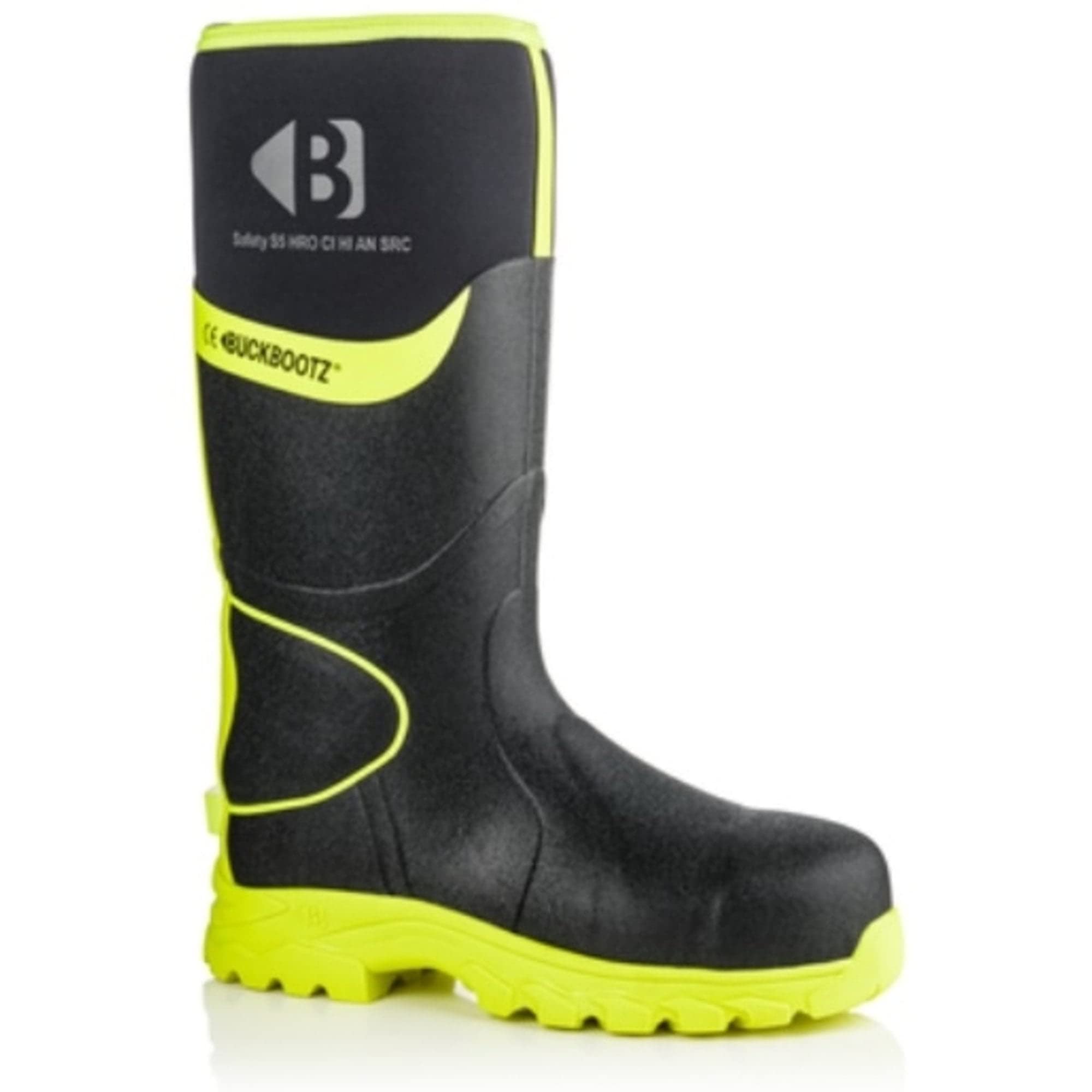 Buckbootz BBZ6000BK Black Safety Wellington Boots - Waterproof Work Boots for Men & Women - Ideal for Construction, Farming, and Outdoor Activities