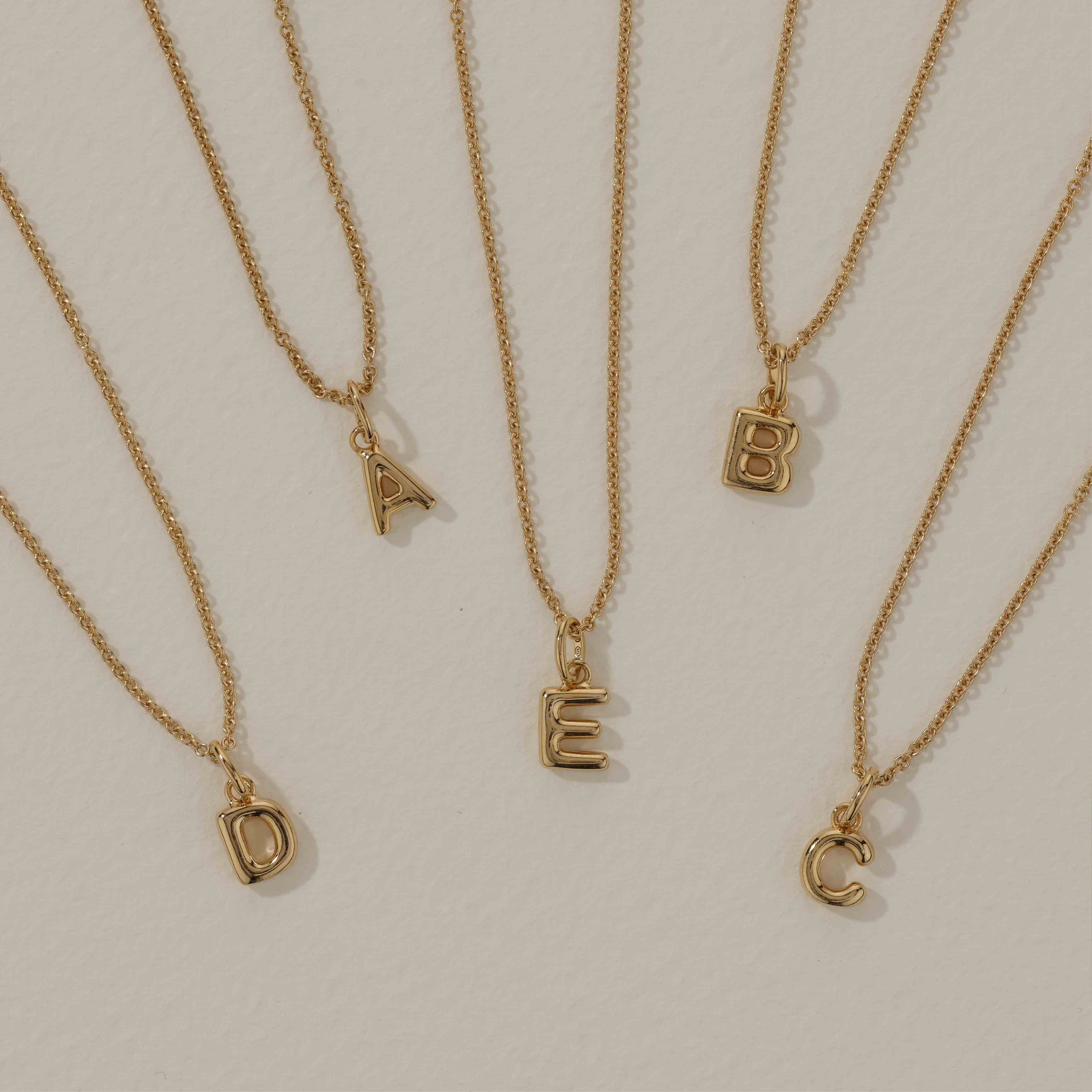 Gold Bubble Letter Necklace - Personalized Initial Pendant for Women - Perfect for Gifts, Birthdays & Everyday Wear