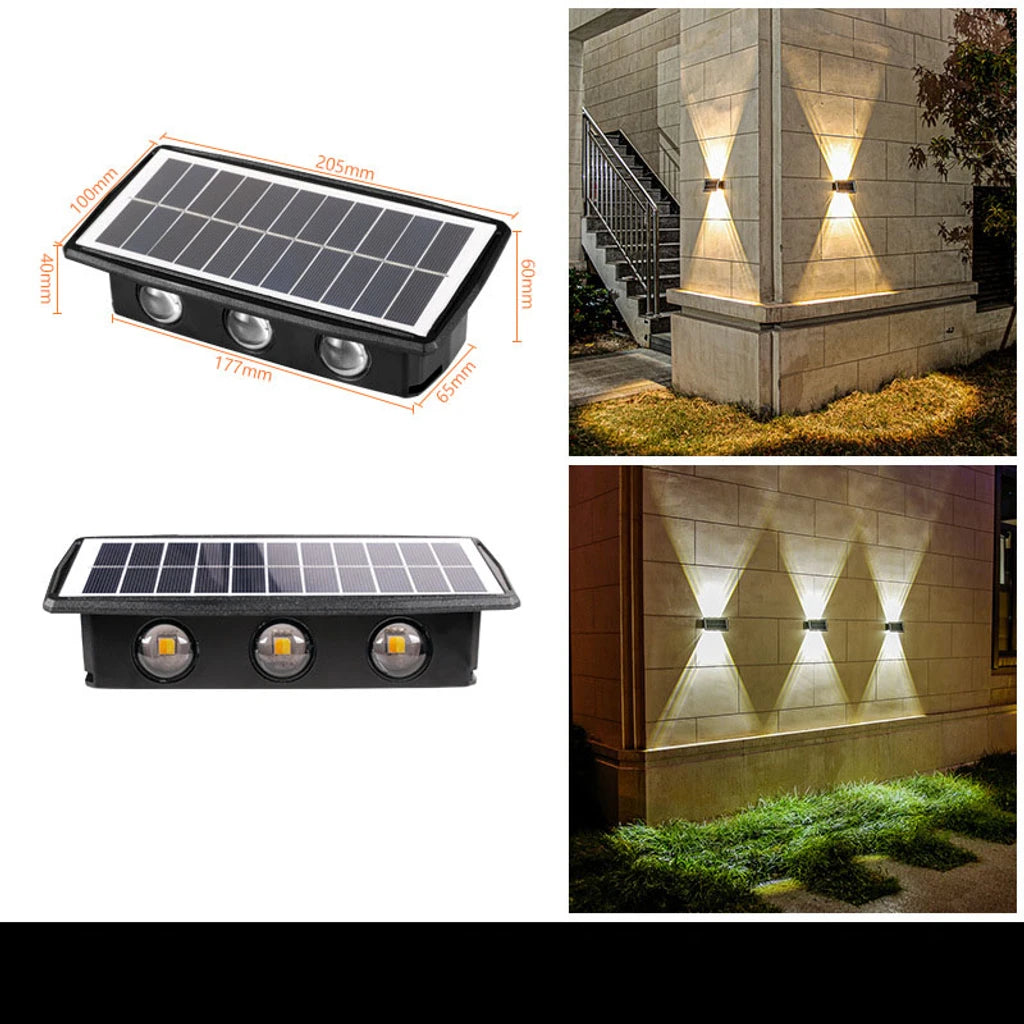 Waterproof Solar Powered Outdoor Wall Light - Decorative Garden, Patio, Pathway Lighting for Home & Yard - Weatherproof & Energy Efficient