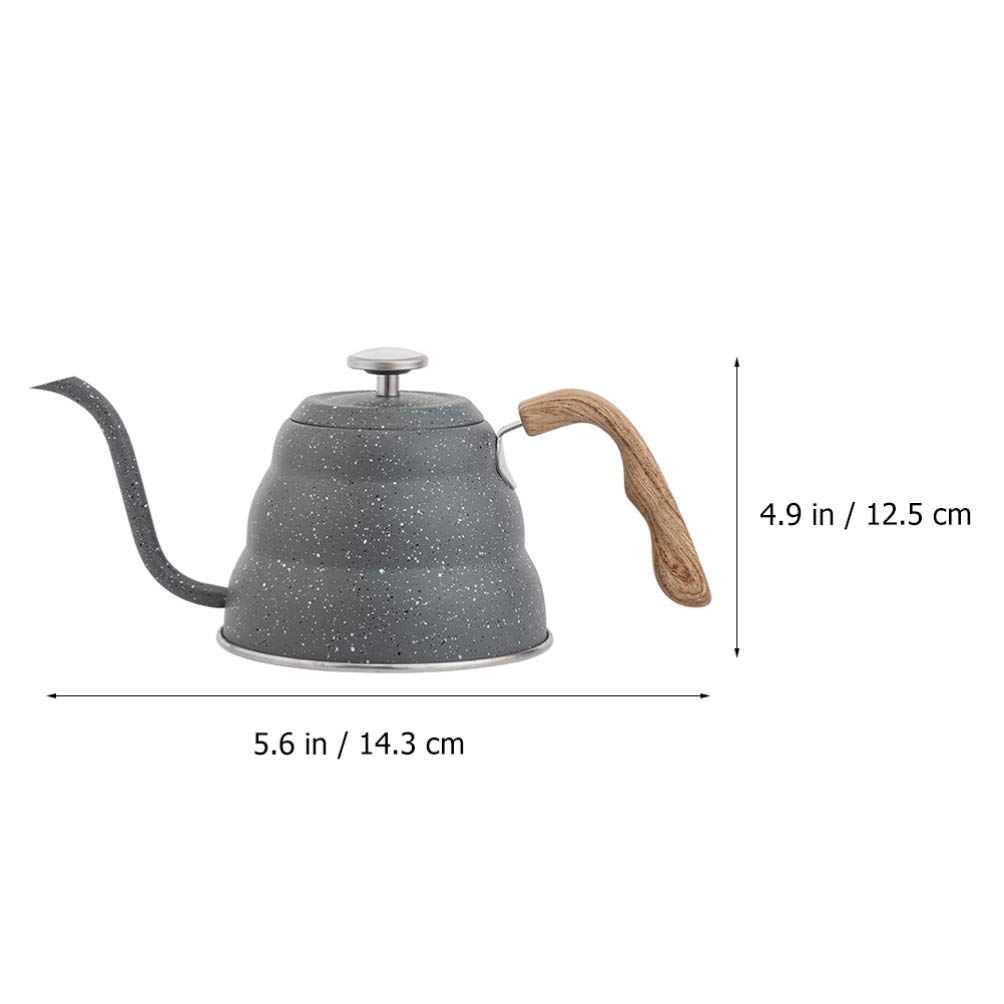 Hemoton 1-Piece Stainless Steel Stovetop Gooseneck Coffee Kettle with Built-in Thermometer – Drip Coffee Maker for Pour Over, Espresso & French Press – Perfect for Home Brewing & Specialty Coffee Lovers