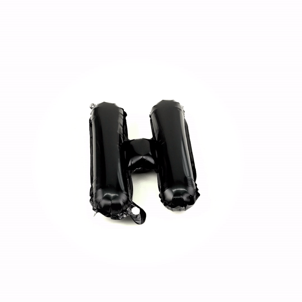 Black Mylar Letter H Balloon - 16 Inch Large Foil Balloon for Birthday Party Decorations, Baby Showers & Graduation Celebrations (1 Count)