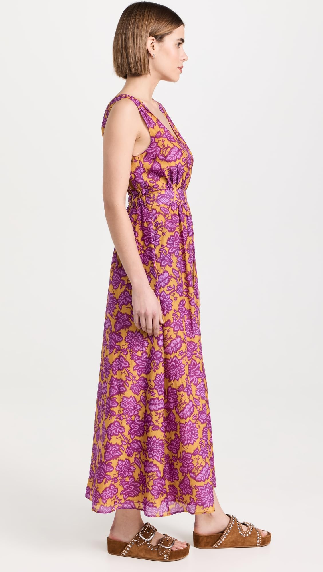 XIRENA Women's Rayven Dress - Flowy Summer Maxi Dress with Floral Print, V-Neck & Side Slits | Perfect for Beach Vacations, Date Nights & Casual Outings