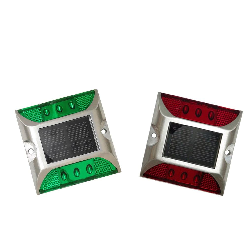2 Pack Waterproof Solar Powered 6 LED Outdoor Lights - Pathway, Driveway, Dock & Step Lighting for Gardens, Patios & Walkways