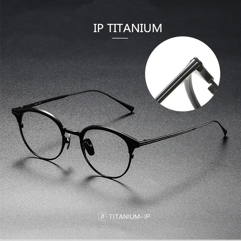 Stylish Aimee Unisex Full Rim Oval Square Titanium Acetate Eyeglasses 51212 - Lightweight & Durable Frames for Work, Reading & Everyday Wear