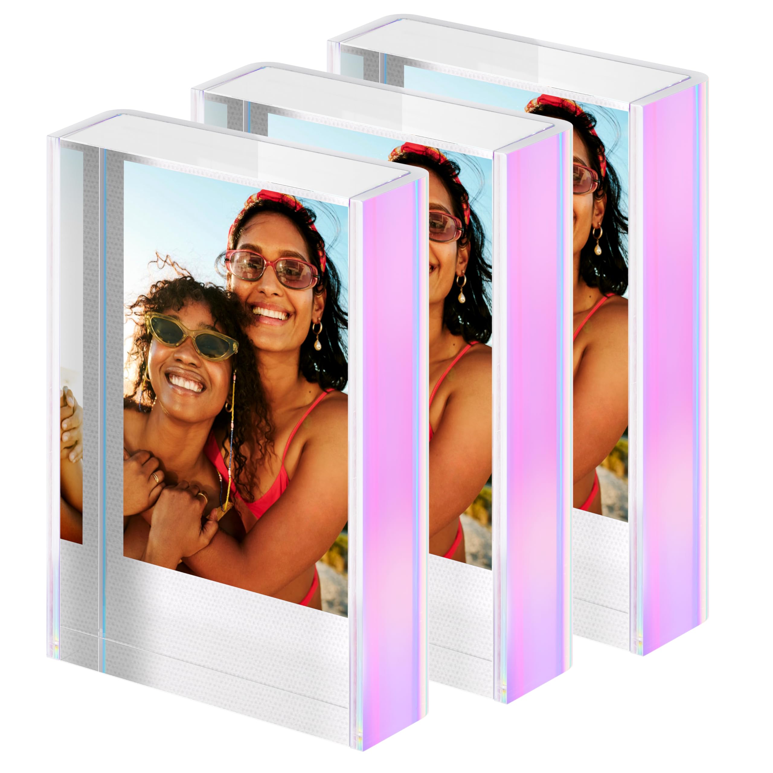 WINKINE Acrylic 2x3 Photo Frame for Fujifilm Instax Mini & Polaroid Films - Mini Wallet Size Picture Display for Countertops, Tabletops, Desks - Perfect for Home Decor, Office Display, and Photo Gift Giving