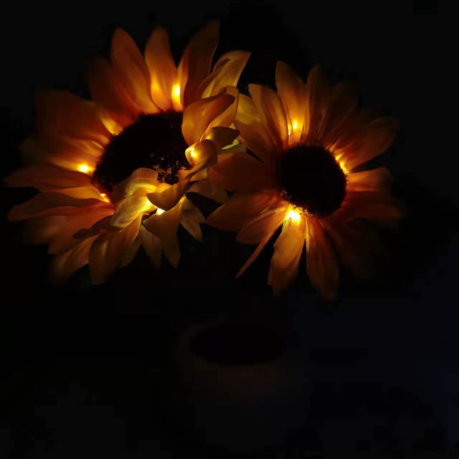Sunflower LED Potted Plant Lamp - Yellow Floral Night Light with Fake Flowers for Home, Christmas, Party & Festival Table Decor - Perfect for Bedroom, Living Room & Gift Giving