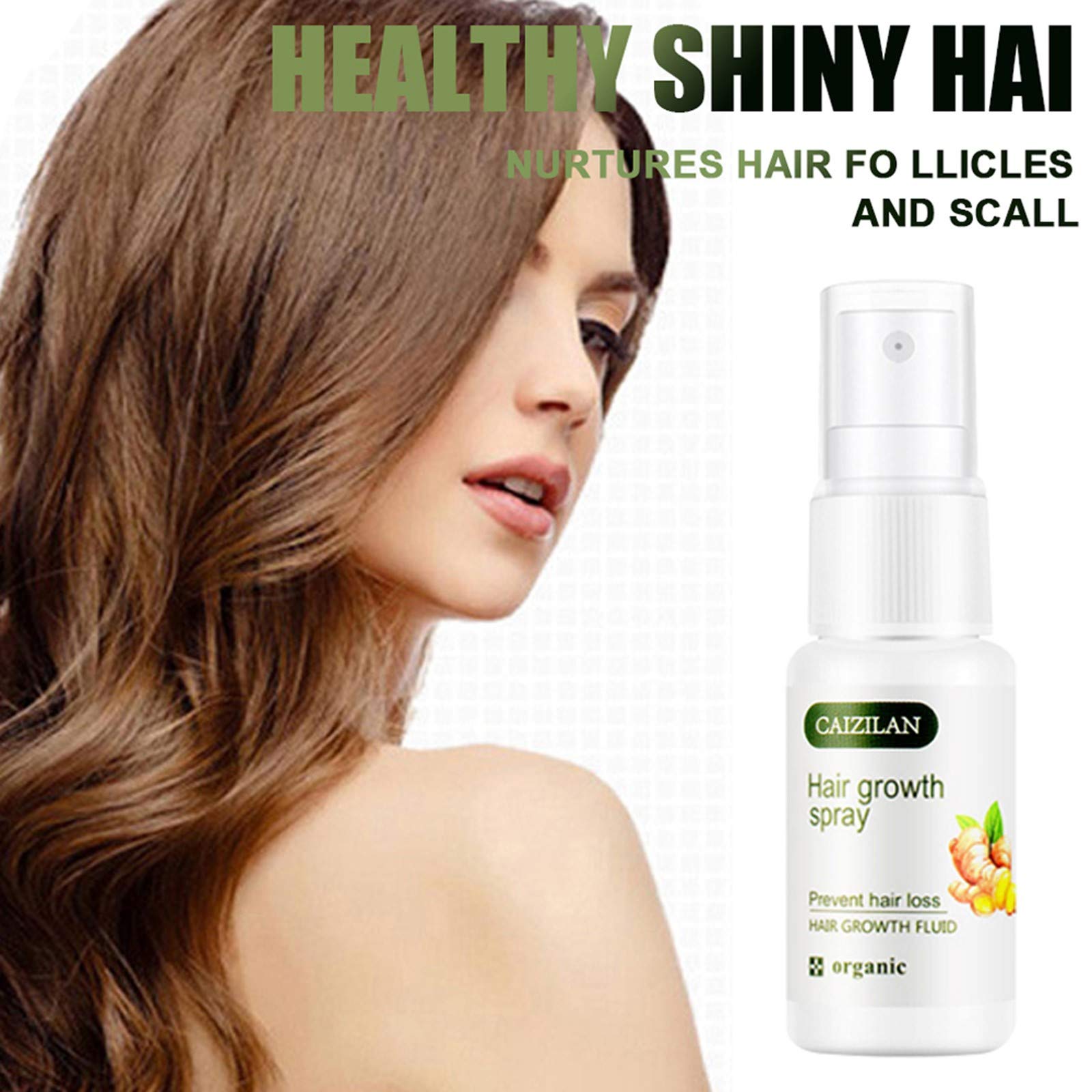 Natural Ginger Hair Growth Serum - Regrowth Treatment for Thinning Hair & Hair Loss Prevention | Nourishes Scalp & Strengthens Follicles | 40ml Bottle | Perfect for Daily Hair Care Routine & Scalp Massage