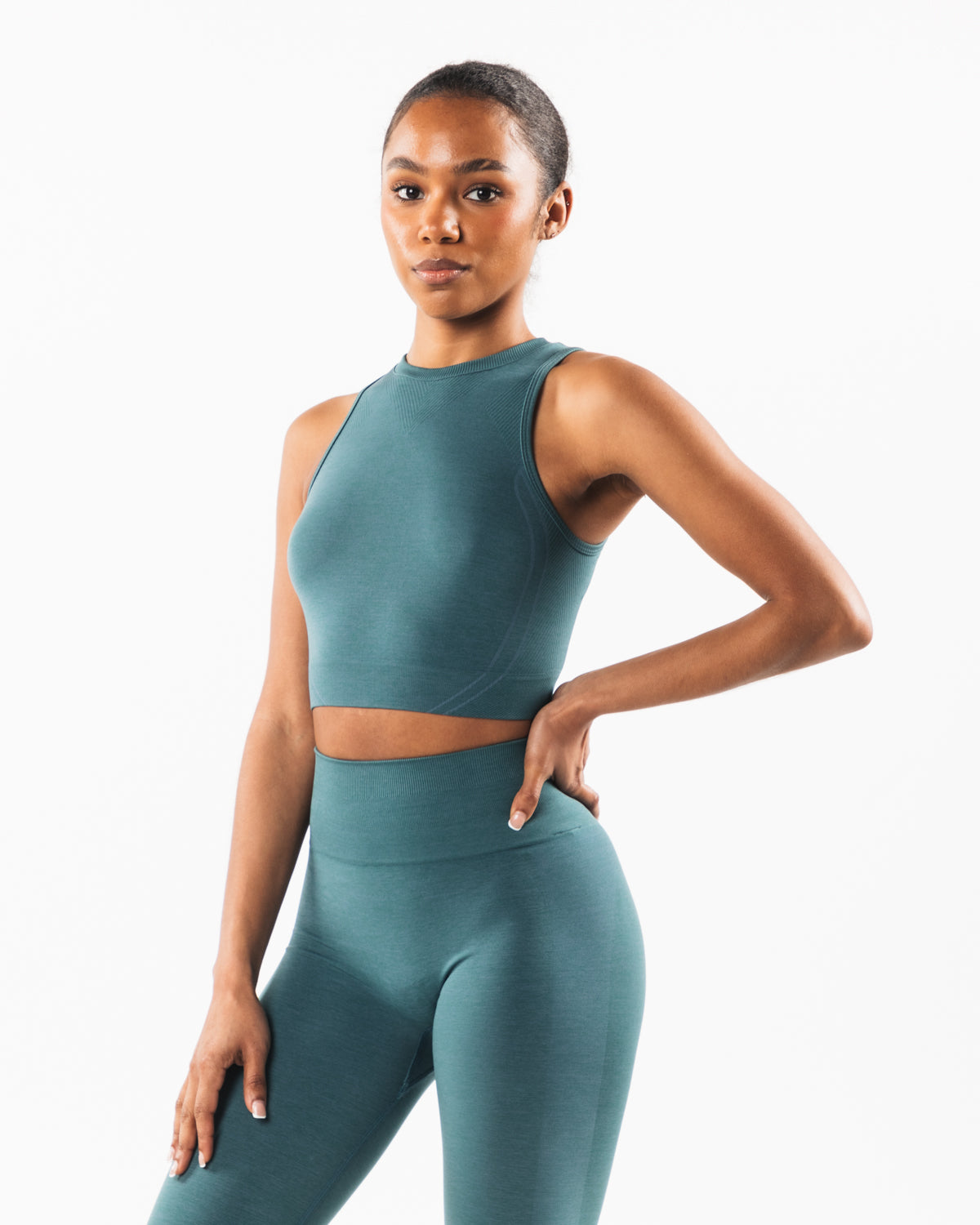 Stratus Crop Tank Top for Women - Breathable & Comfortable Ocean Blue Yoga Shirt - Perfect for Workouts, Yoga & Casual Wear