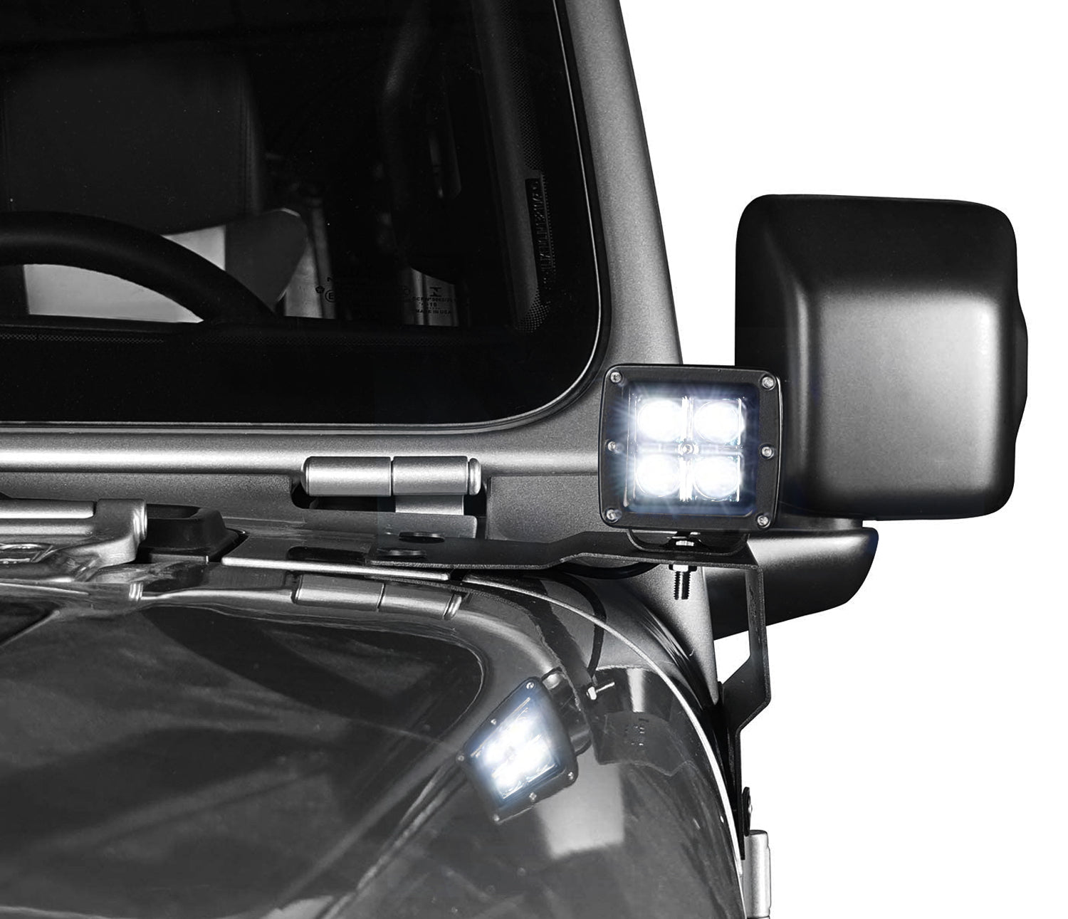 20W 3 Inch CREE LED A-Pillar Pod Light Kit for Jeep Wrangler JL & Gladiator JT - Off-Road Lighting, Ditch Lights, Trail Riding Accessories
