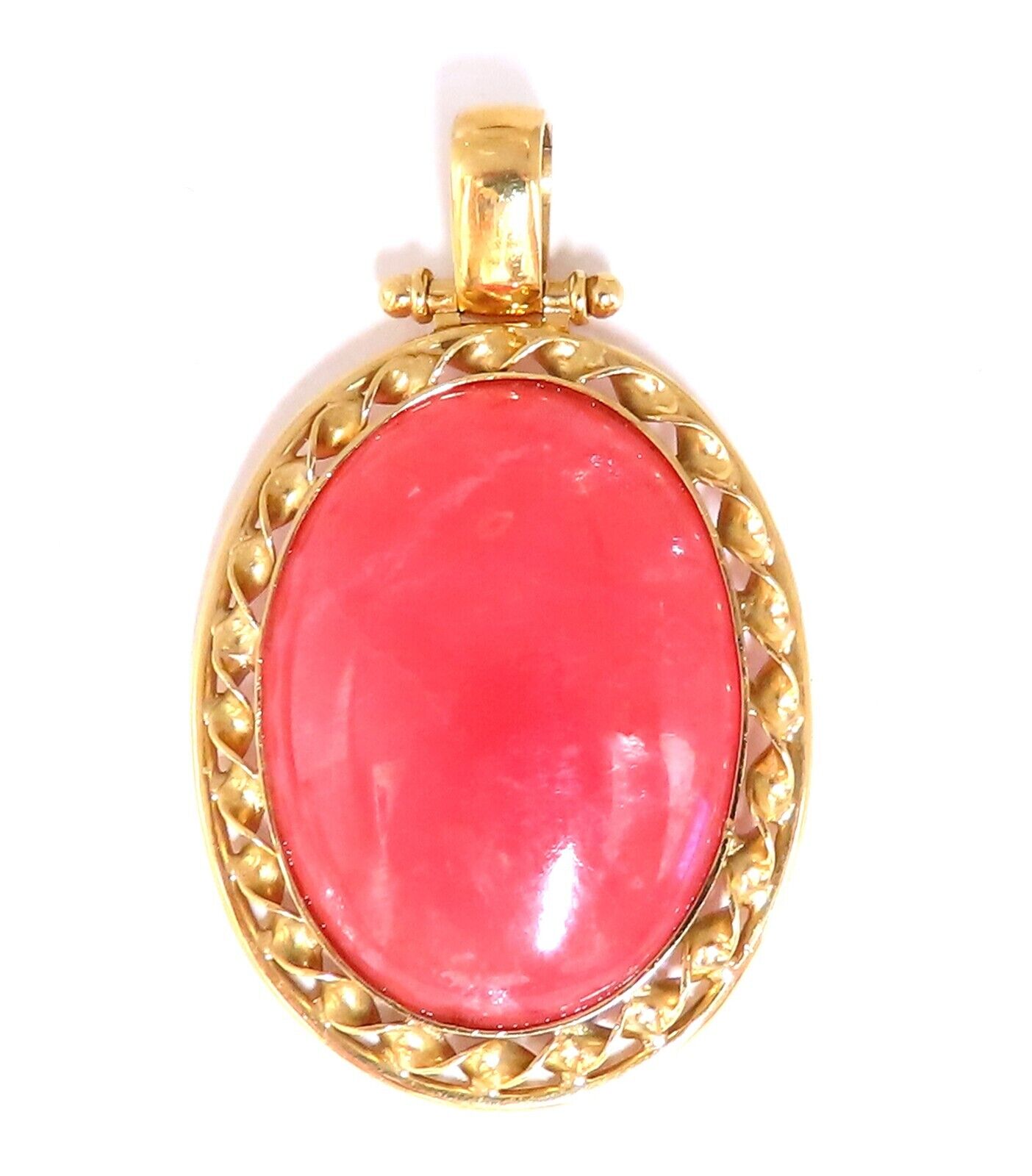 30x20mm Natural Tourmaline Cabochon Pendant with 18K Gold Retractable Bale - Elegant Jewelry for Necklaces & Gift Giving