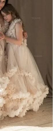 Elegant Tiered Ruffle Mommy and Me Dresses - Matching Mother Daughter Outfits for Photoshoots, Family Portraits & Special Occasions