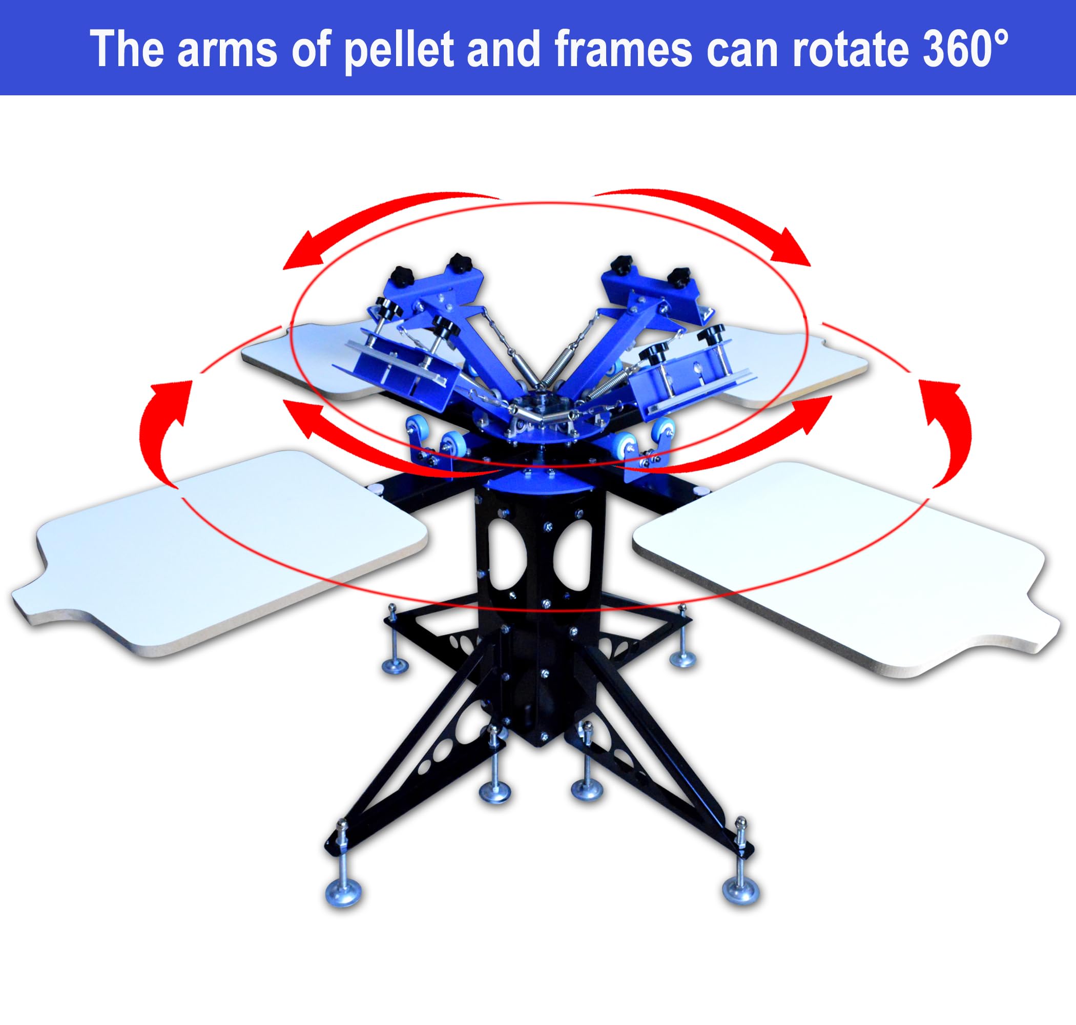 4 Color 4 Station Screen Printing Press Kit - Professional T-Shirt Printing Machine for DIY Silk Screen Printing | Perfect for Custom T-Shirt Business, Band Merchandise & Home Craft Projects