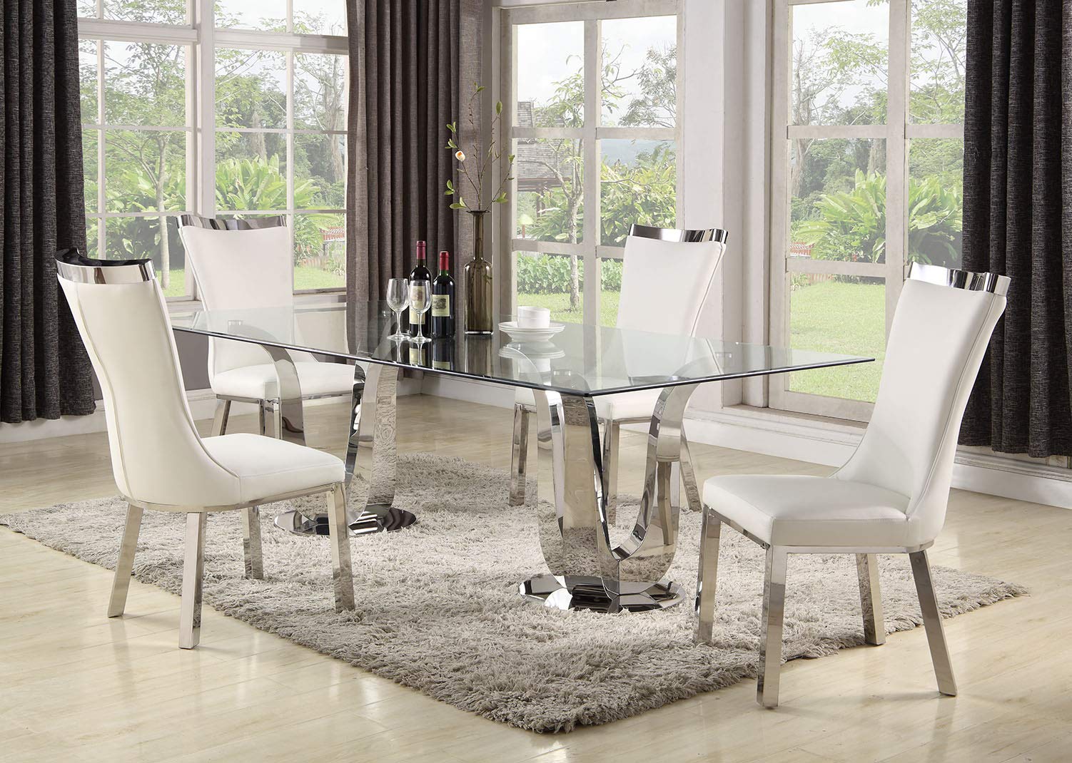 Amelia Silver Dining Table - Modern Elegance for Stylish Home Dining Rooms