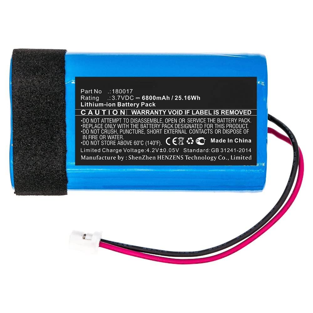 Synergy Digital Replacement Battery for Braven 180017 Speaker - 6800mAh Li-ion 3.7V High Capacity Power - Perfect for Outdoor Adventures, Parties & Home Audio Systems