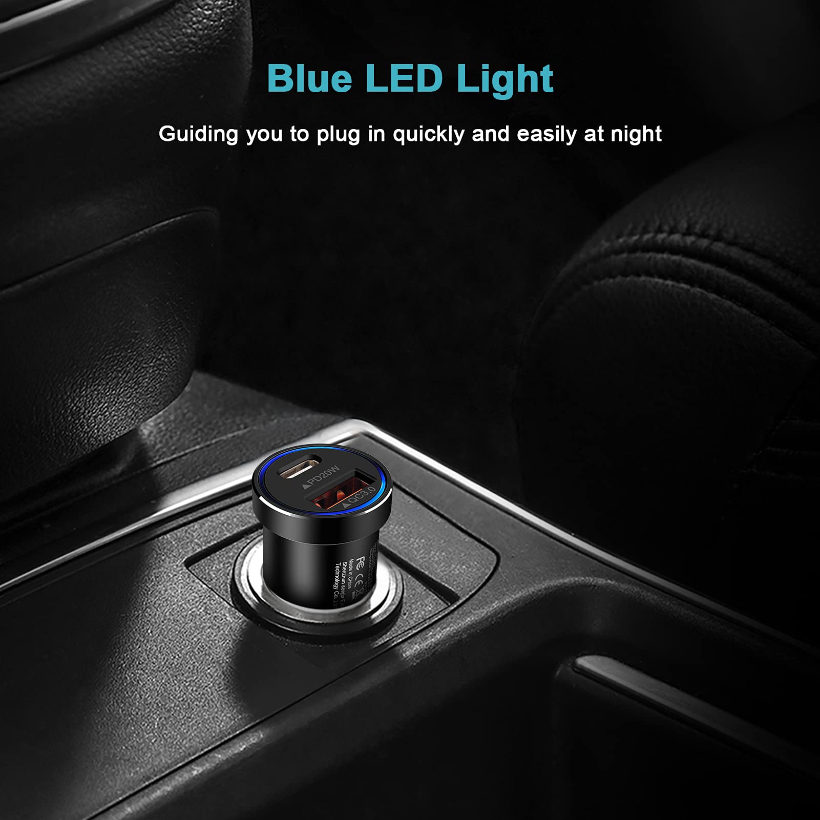 Vifigen 38W USB C Car Charger - Super Fast Charging Type C Cigarette Lighter Adapter - Compatible with iPhone 13/12/11, iPad, Samsung Galaxy S22/S21/A53/A13/A03, Google Pixel - Perfect for Road Trips & Daily Commutes
