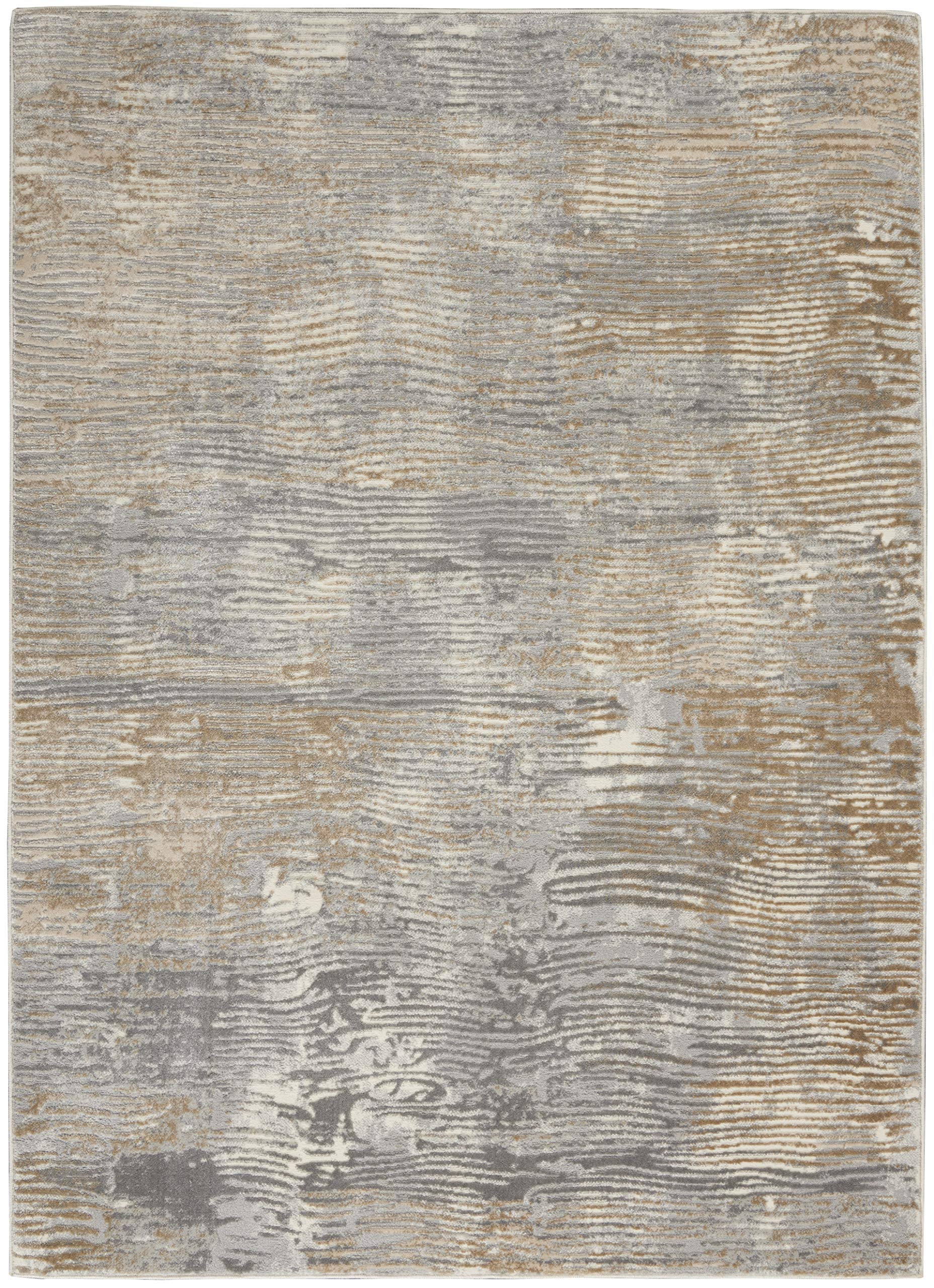 Nourison Solace Modern Abstract Grey/Beige 5'3