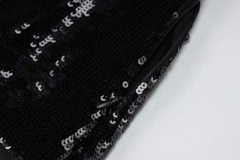 Elegant Black Halter Backless Glitter Maxi Dress for Women - High Waist Sleeveless Long Gown for Evening Party, Prom, Wedding Guest & Special Occasions