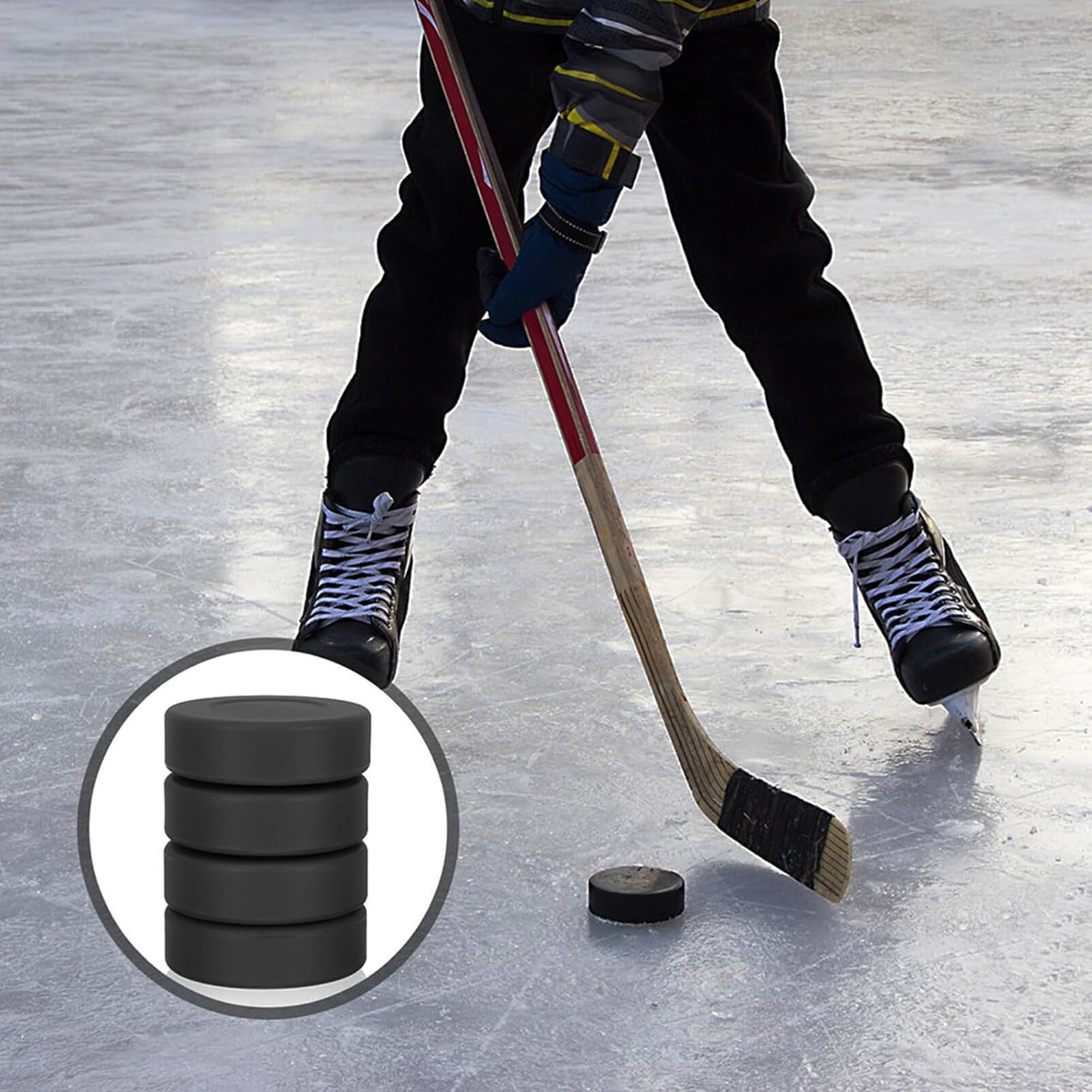 1/2/4PCS Professional Ice Hockey Training Pucks - Black Matte Impact Glide Pucks for Practice & Classic Training - Standard Indoor Hockey Sports Equipment for Rinks, Backyard Drills & Gym Sessions