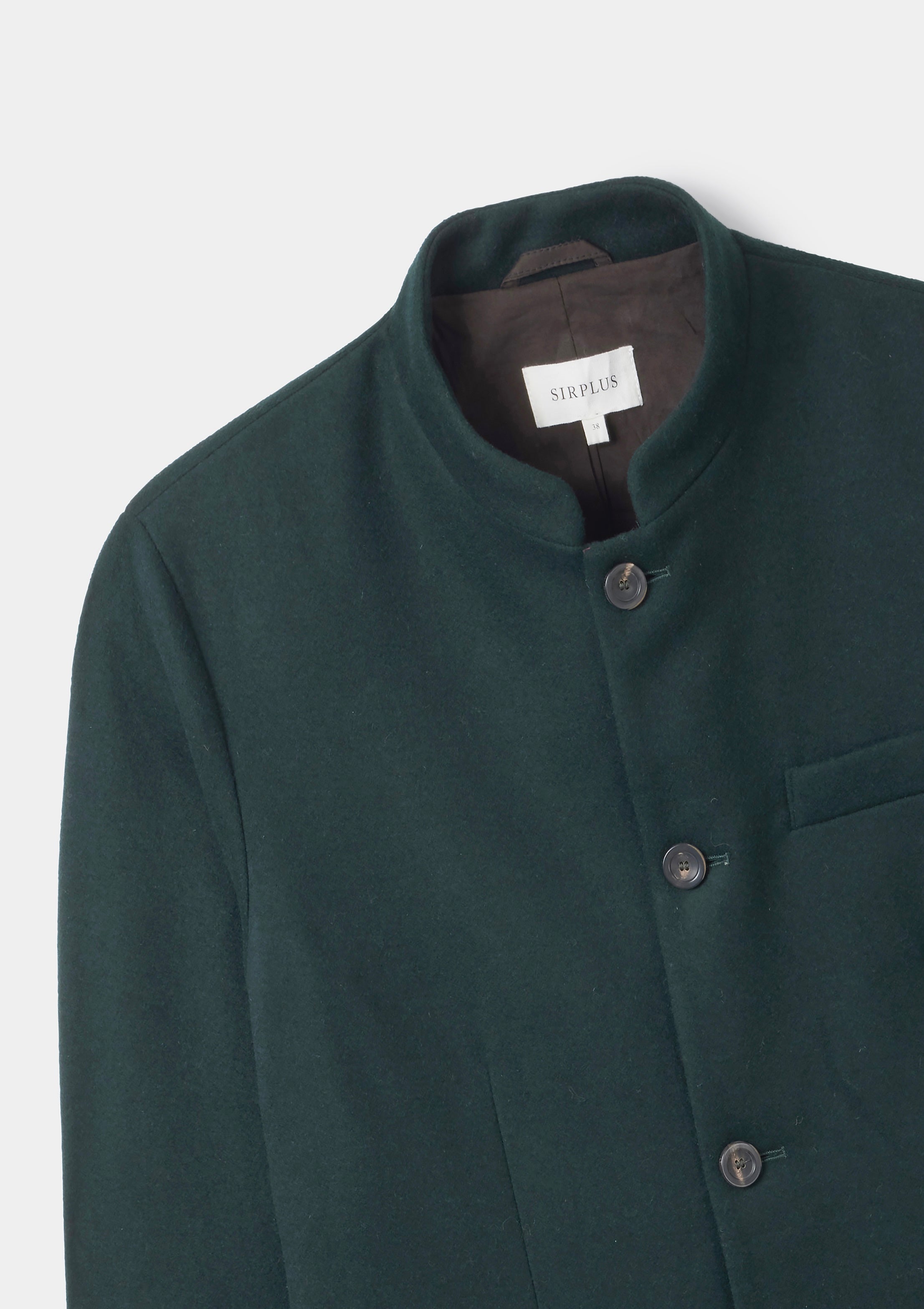Premium Forest Green Wool Cashmere Nehru Jacket - Men's Slim Fit Formal Blazer for Weddings & Business Events | Winter Warm Elegant Outerwear