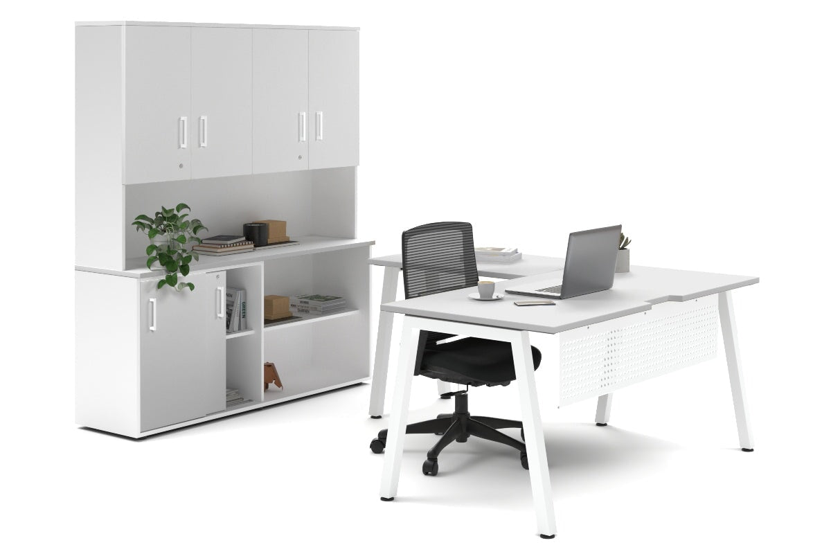 Quadro A Legs L-Shaped Executive Desk with White Legs [1800L x 1700W] - Perfect for Home Office & Modern Workspace